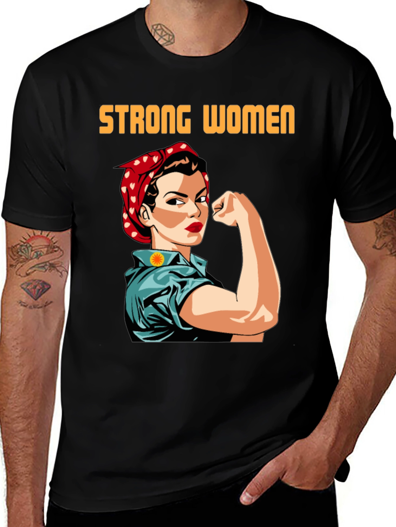 Variant 8 of Strong Women T-Shirt, Empowering Rosie the Riveter Graphic Tee