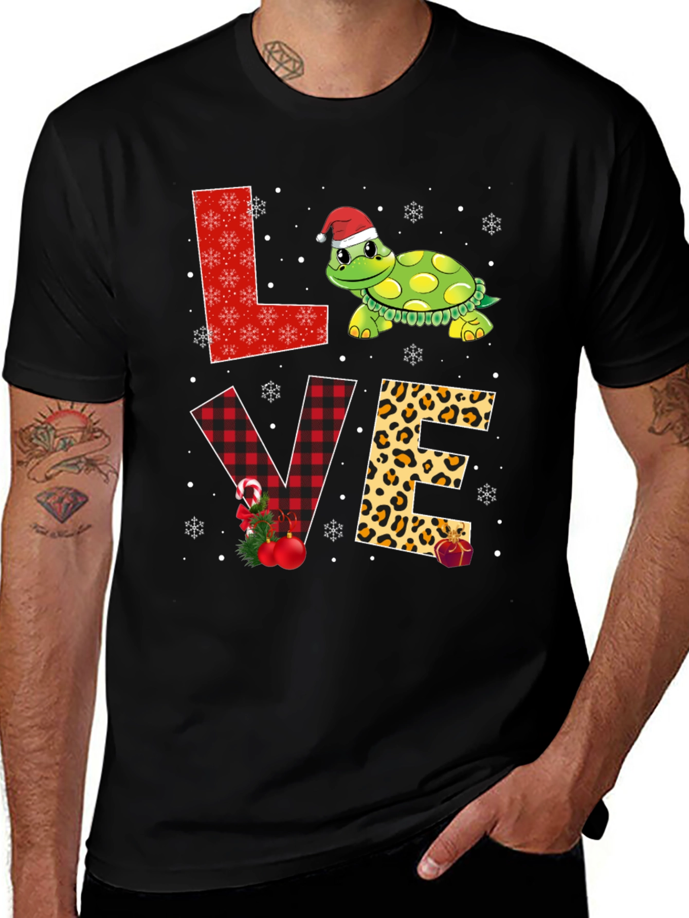 Festive Turtle LOVE Christmas T-Shirt