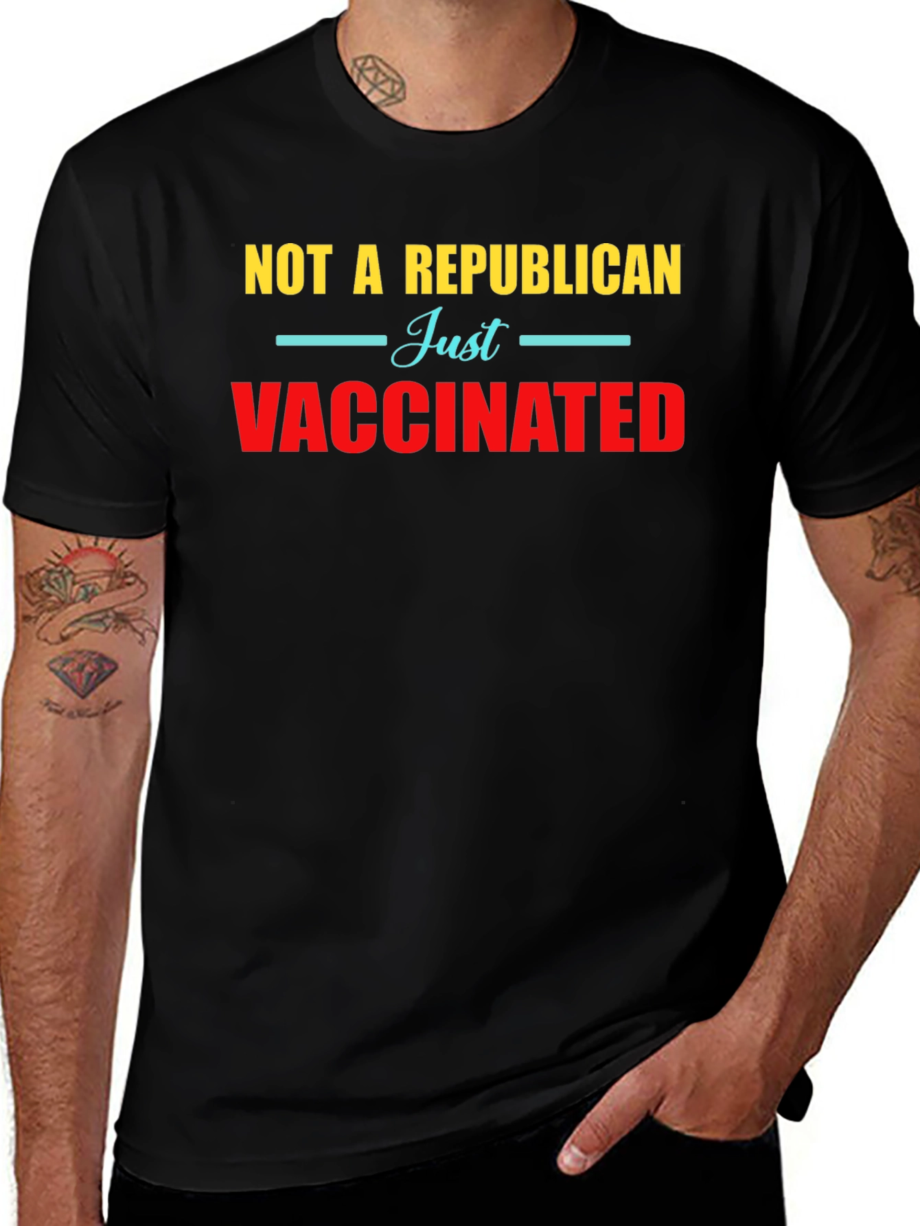 Variant 8 of Not a Republican Just Vaccinated Graphic Tee