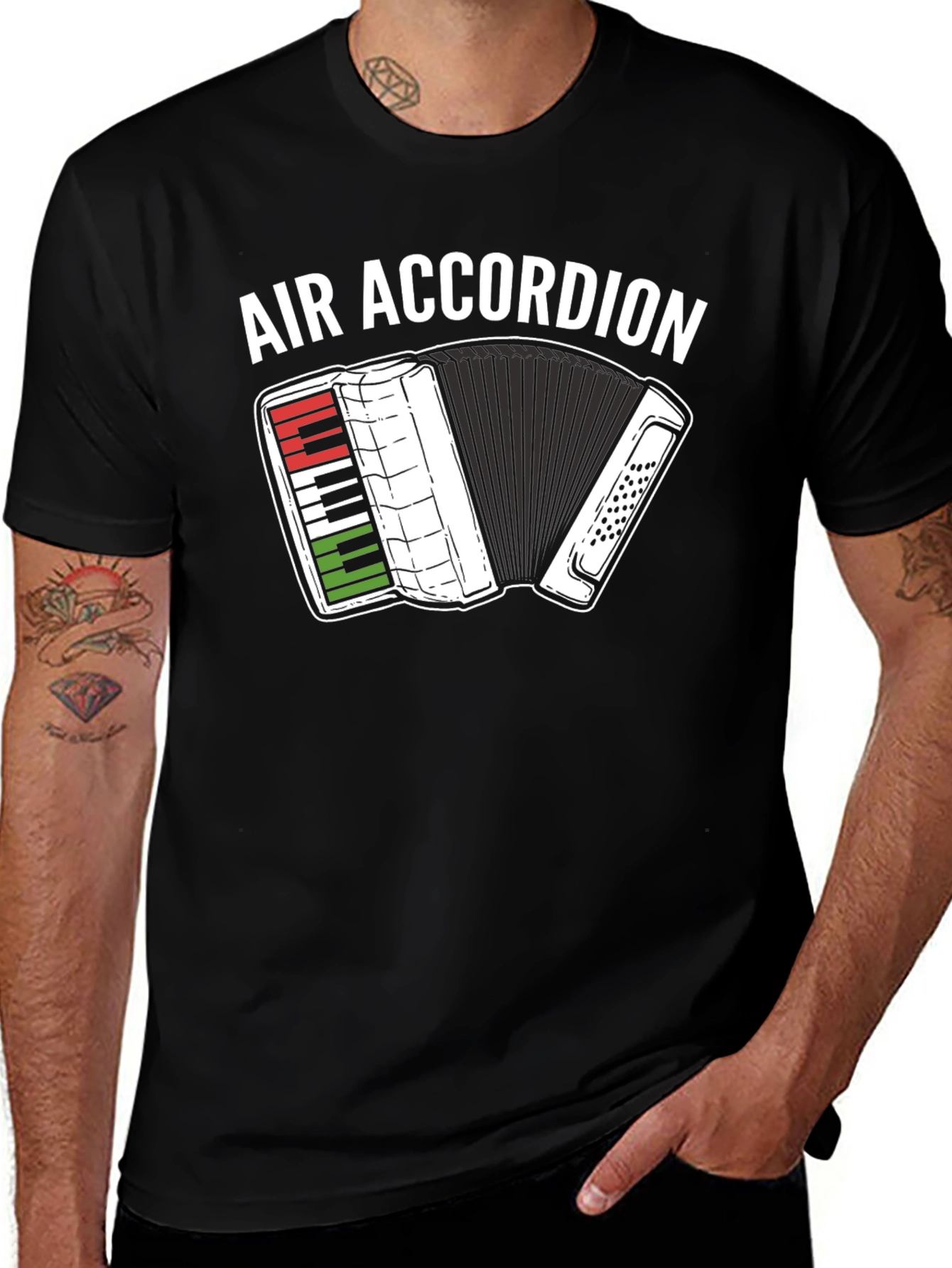 Variant 8 of Air Accordion Graphic T-Shirt - Musical Instrument Tee