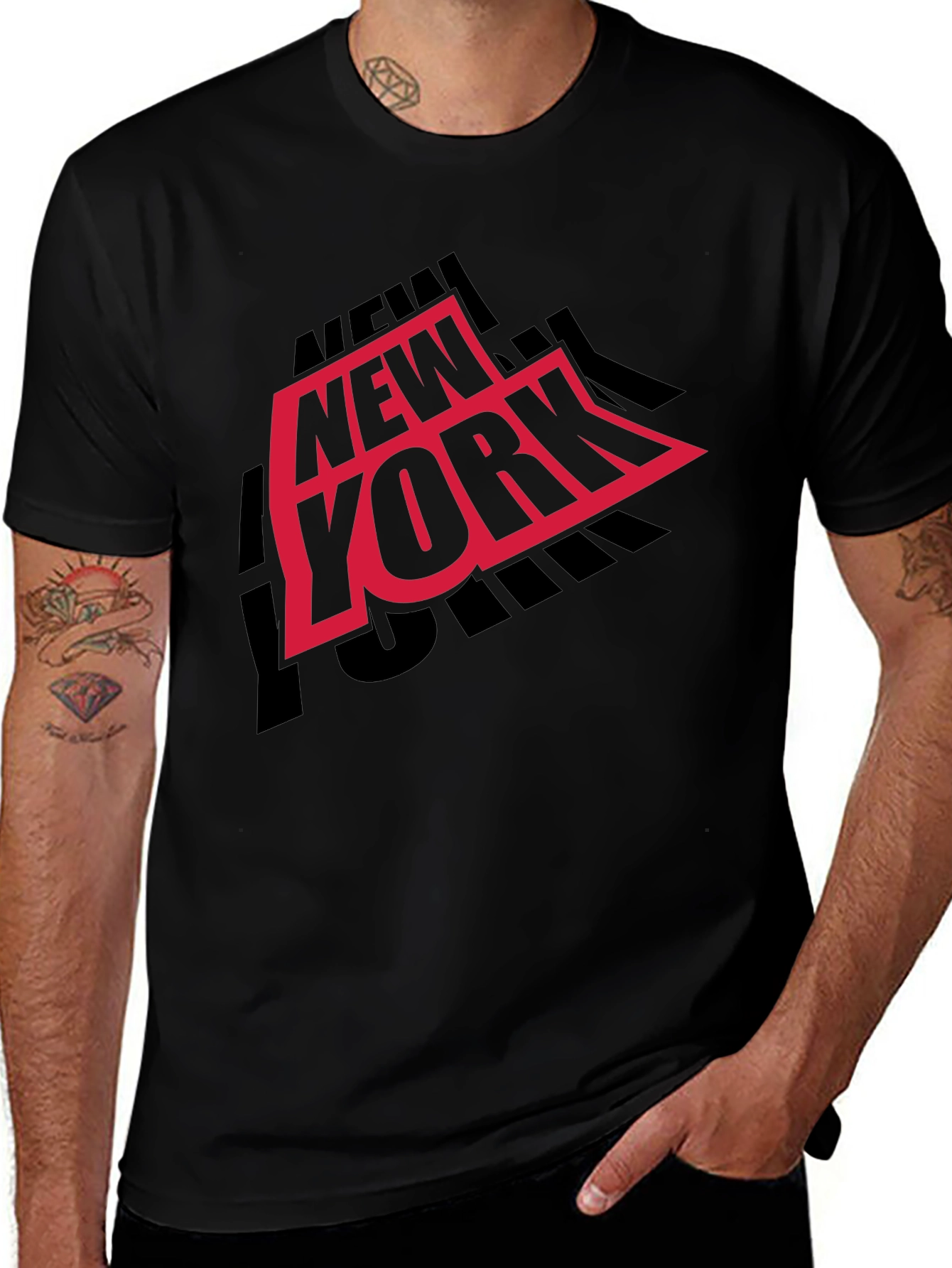 Variant 15 of New York Graphic Print Black T-Shirt for Men