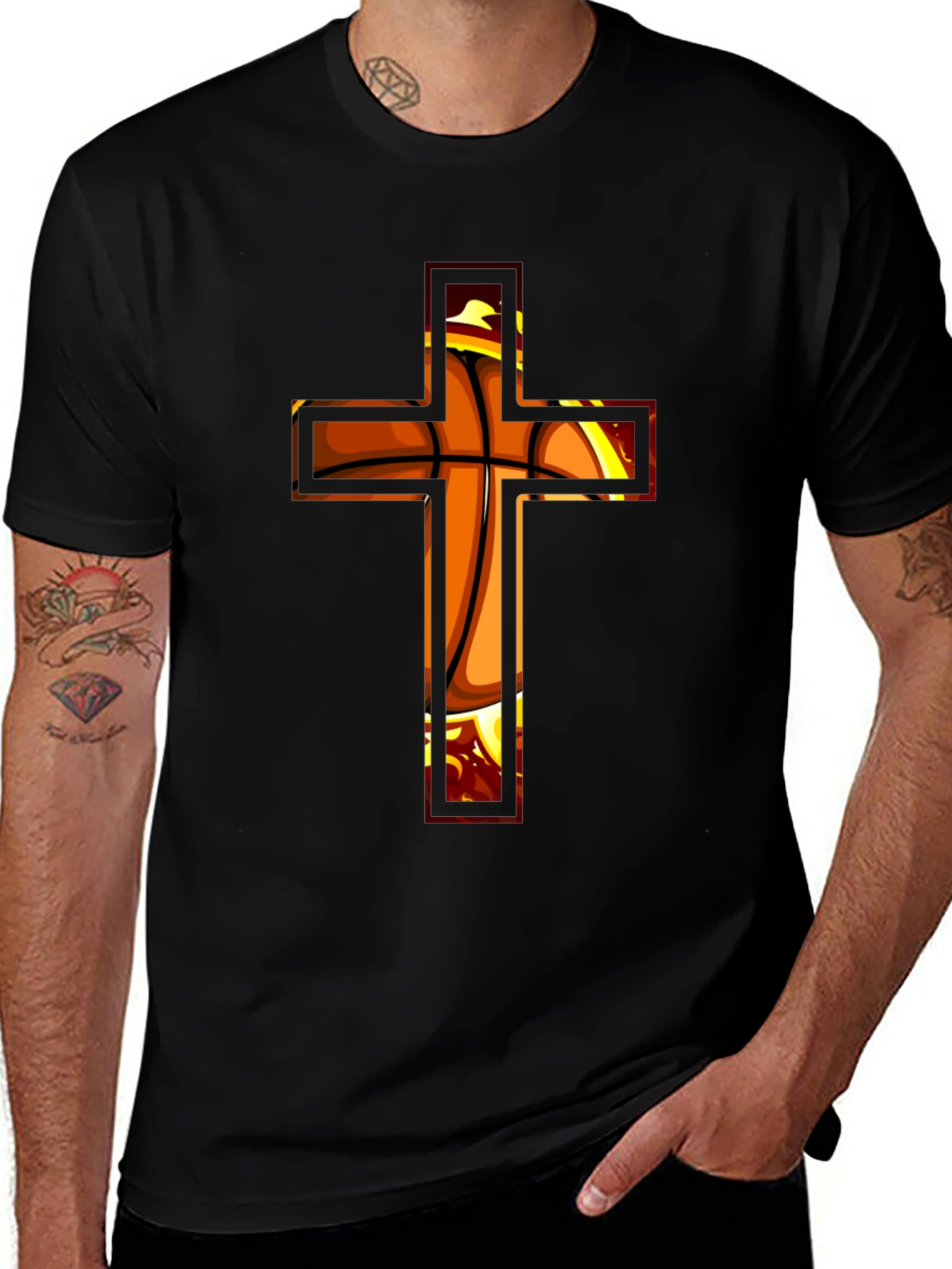 Variant 4 of Basketball Cross Graphic T-Shirt