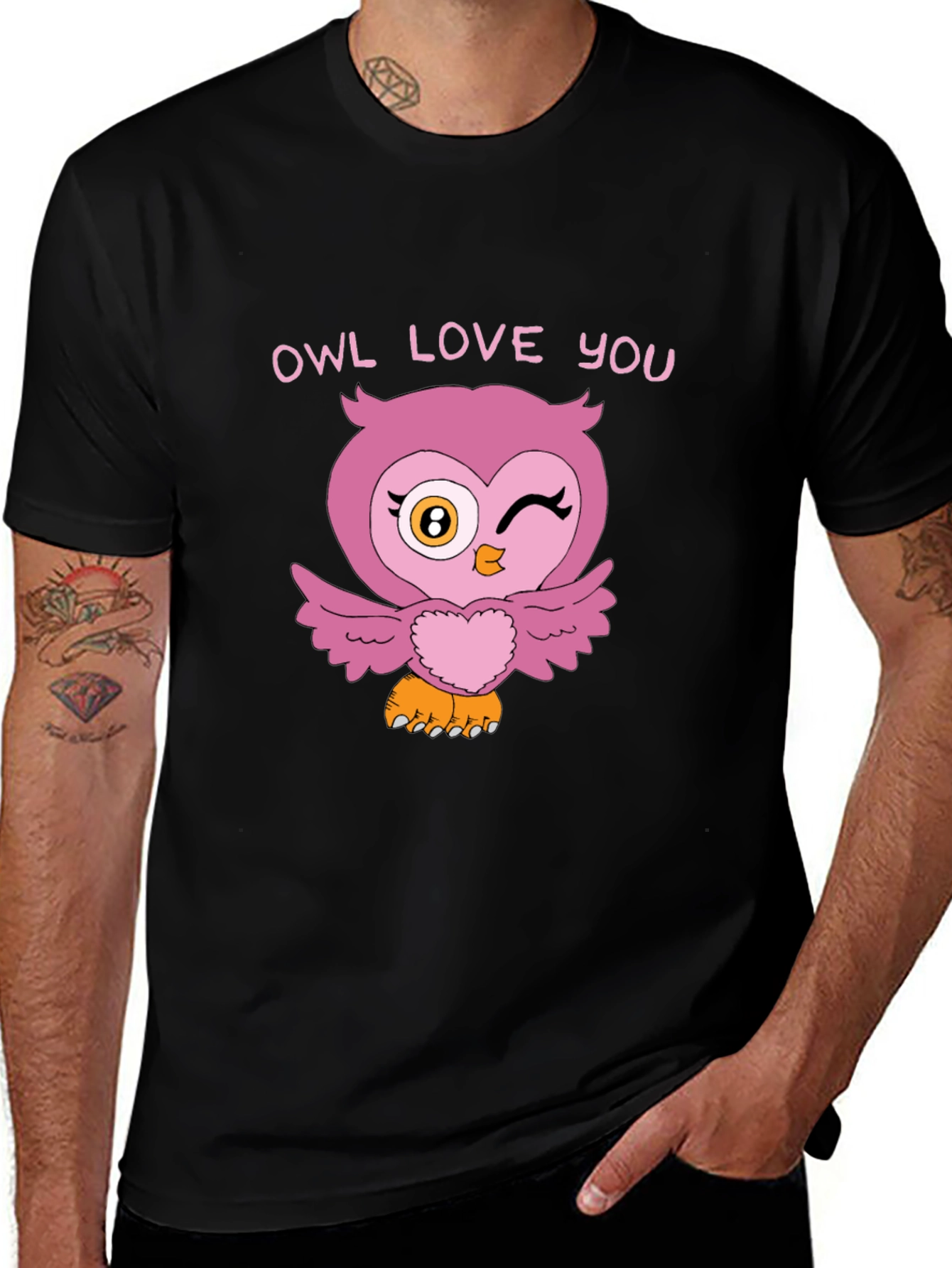 Variant 17 of Owl Love You Black Graphic Tee