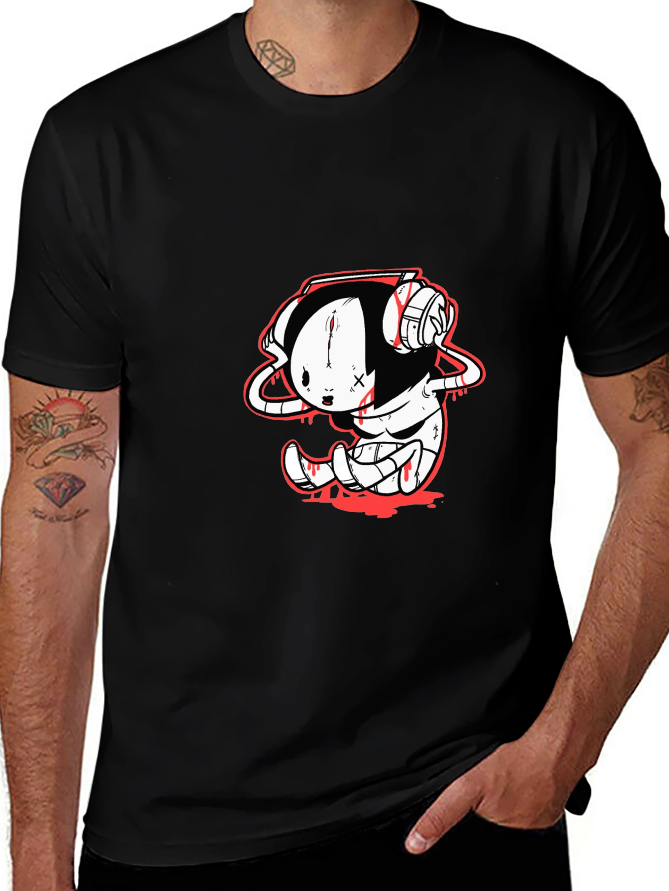 Variant 21 of Emo Character Black T-Shirt