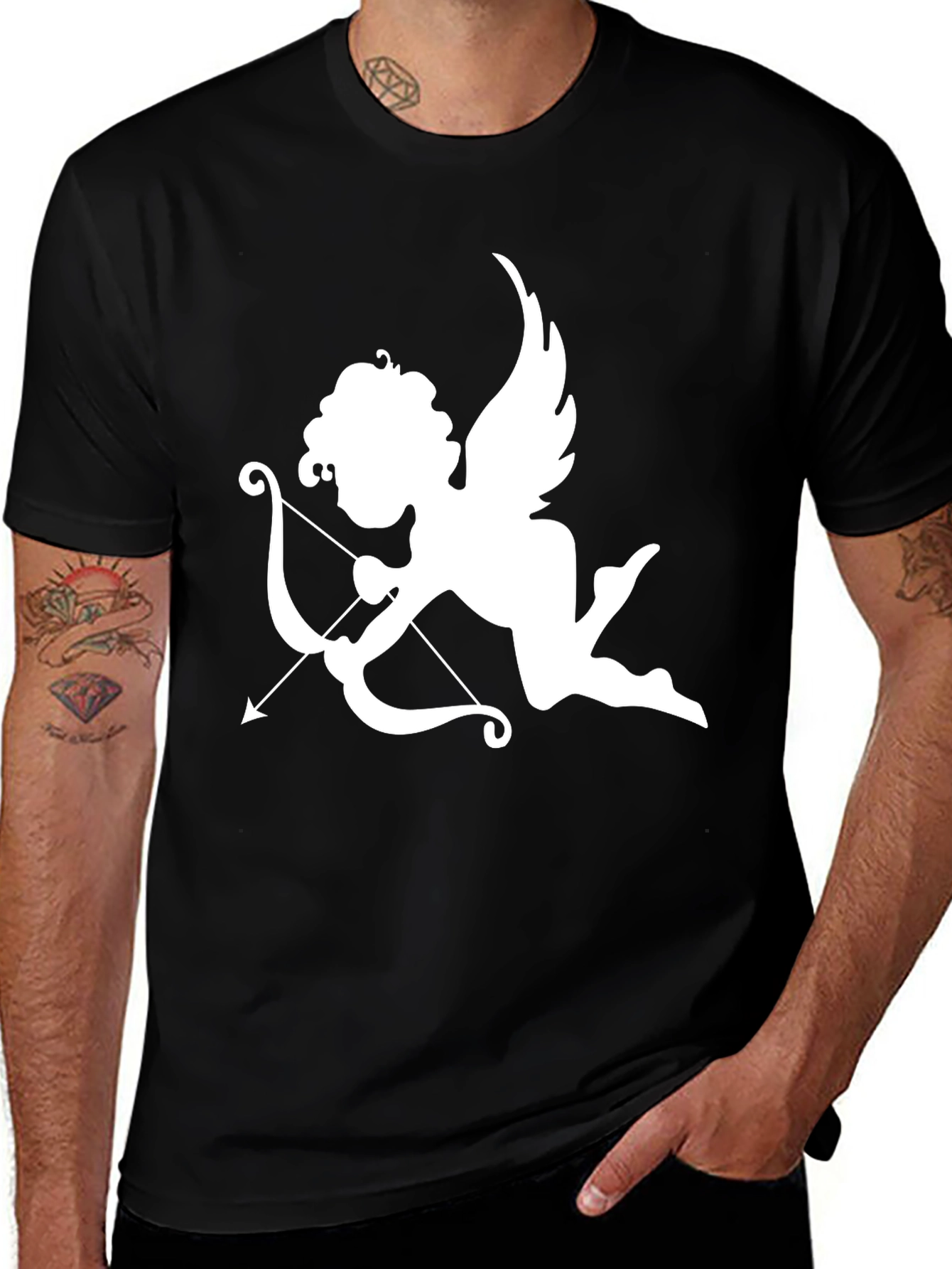 Variant 26 of Cupid Graphic Tee - Black