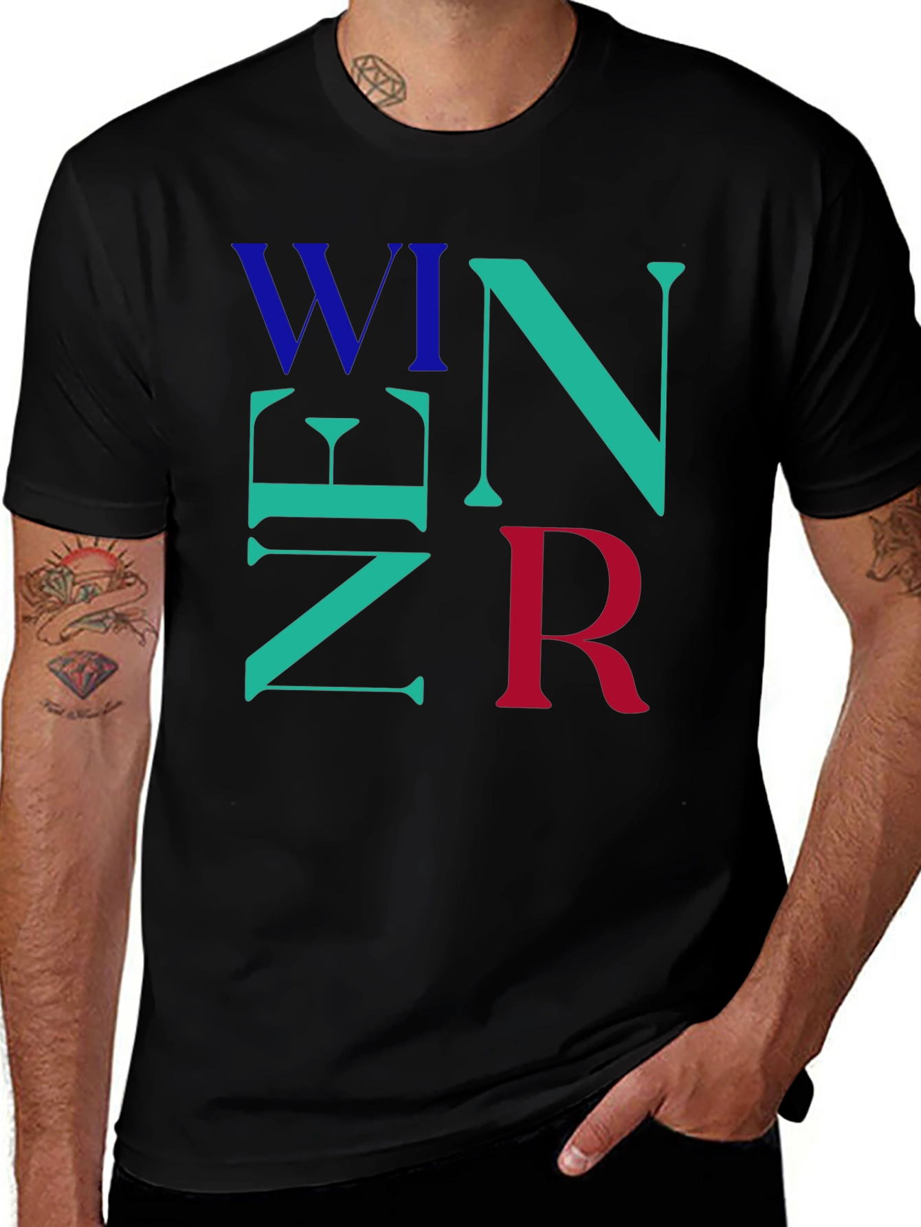 Variant 26 of WINRZ Graphic Tee - Bold Letter Design, Casual Style