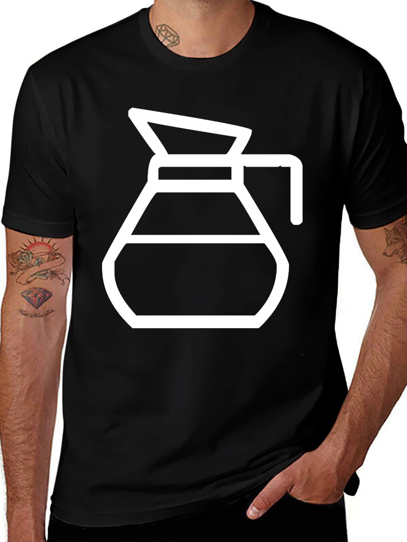 Variant 26 of Coffee Carafe Graphic Tee - Black Cotton T-Shirt