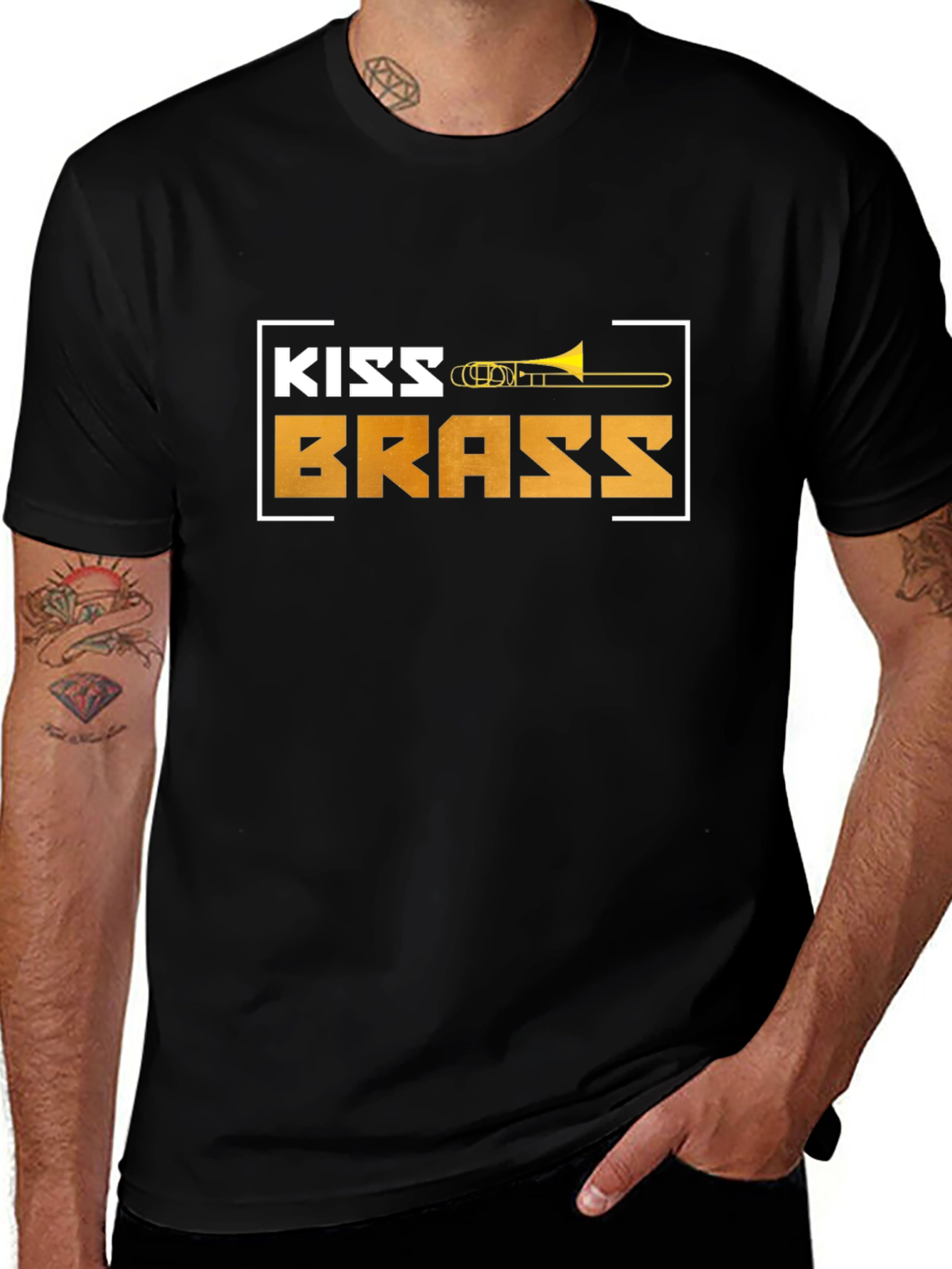 Kiss Brass Trombone T-Shirt - Music Lover Tee