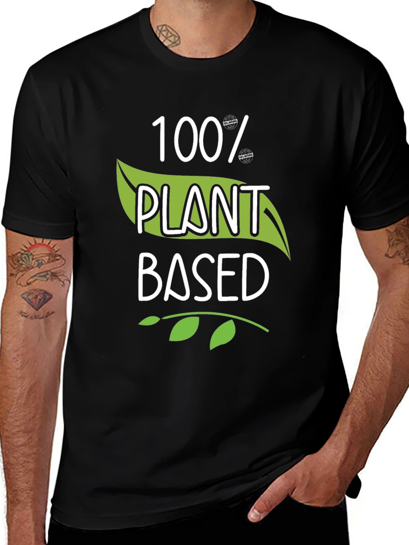Variant 2 of 100% Plant Based Black T-Shirt Vegan Style