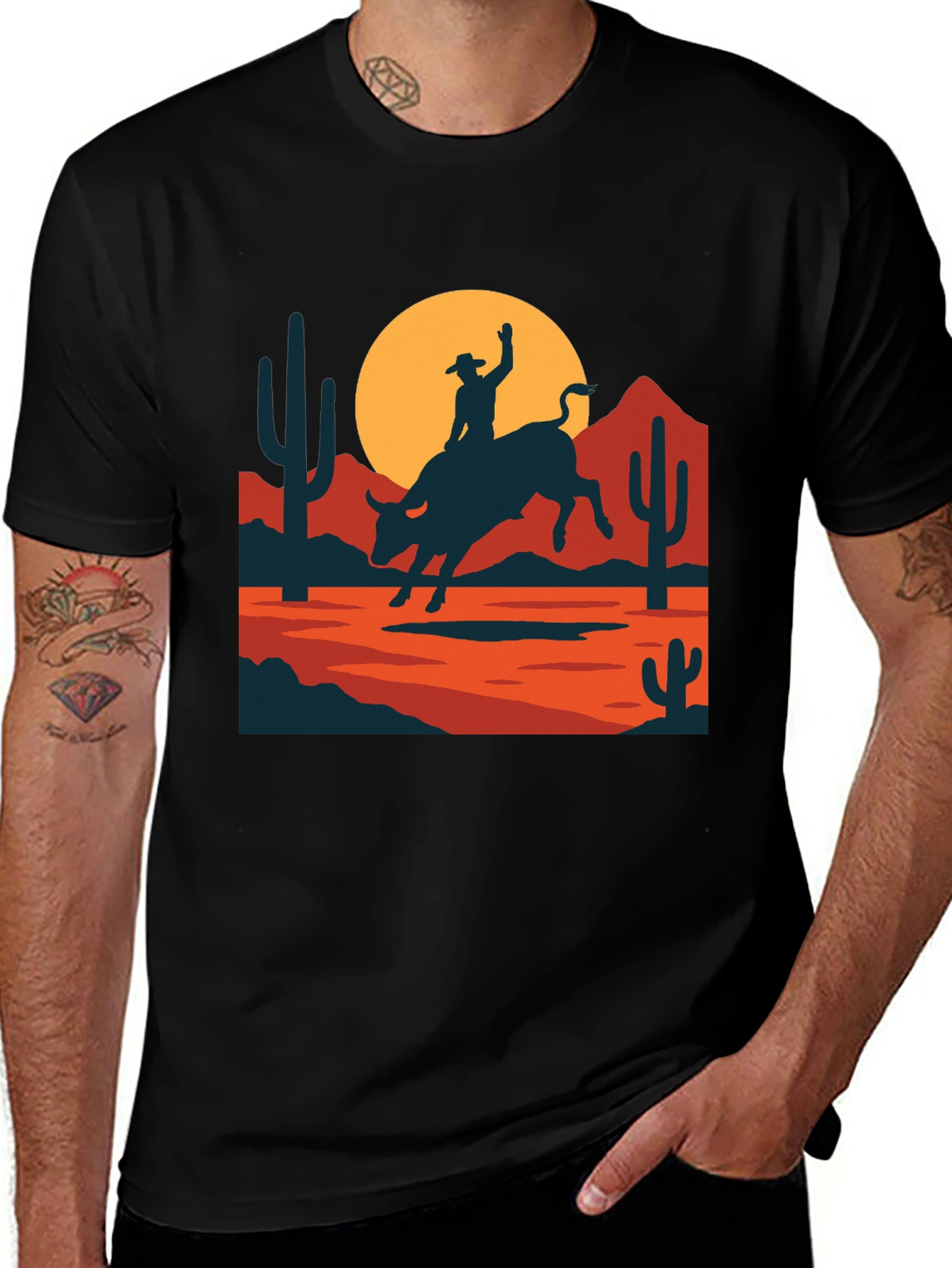 Variant 13 of Retro Rodeo Graphic Tee - Western Style Shirt
