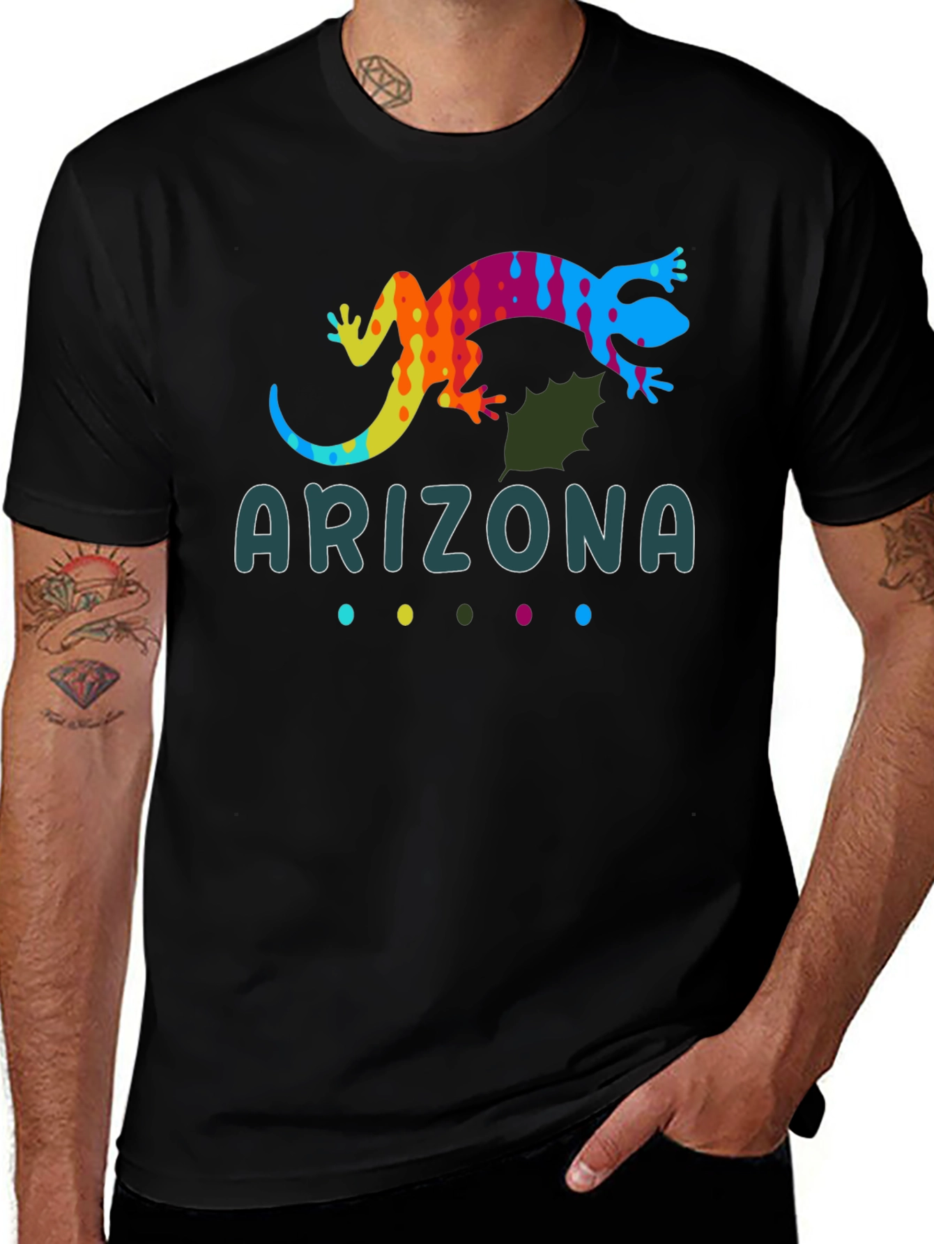 Arizona Gecko Graphic Tee - Stylish Colorful Lizard T-Shirt