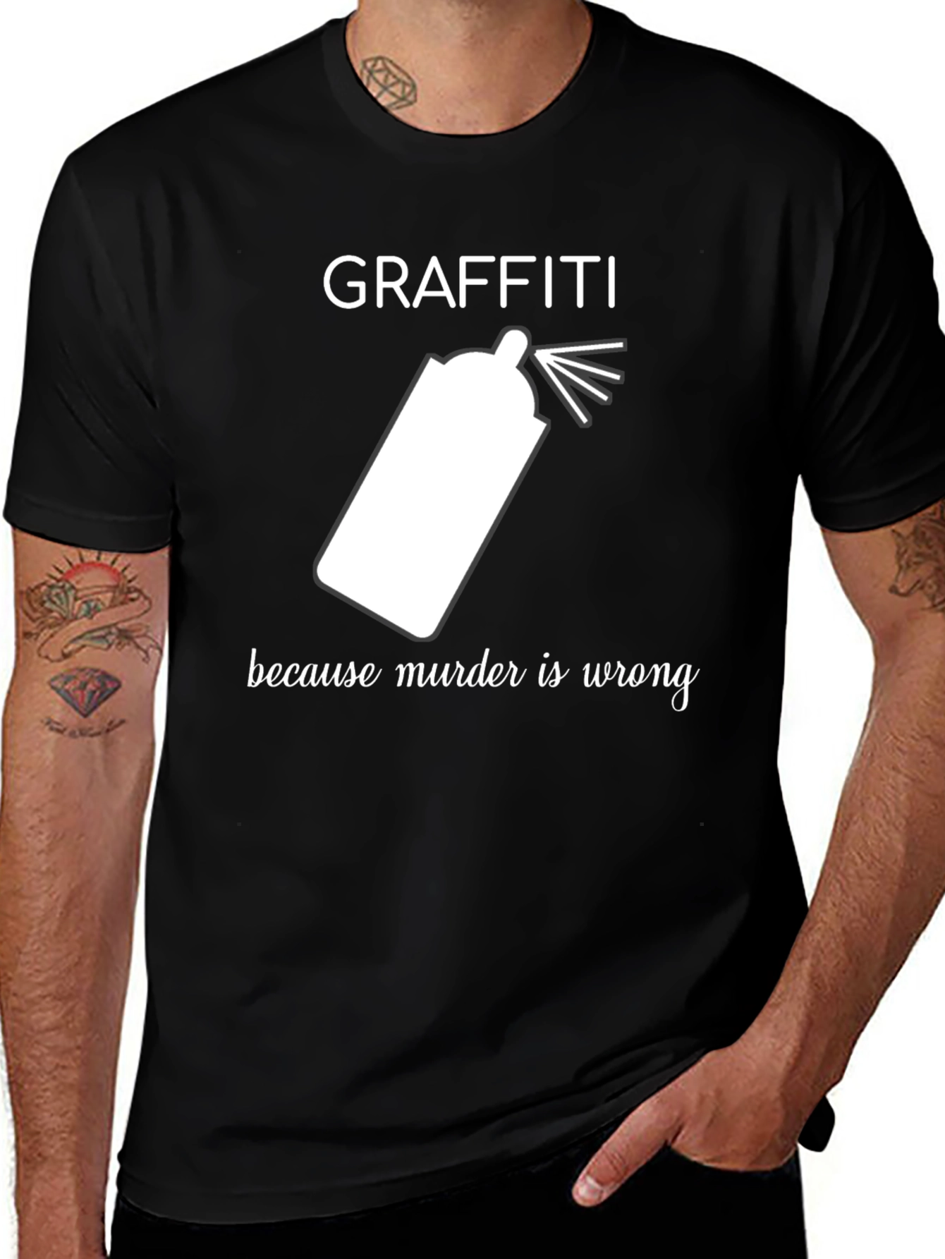 Variant 2 of Graffiti T-Shirt - Because Murder Is Wrong
