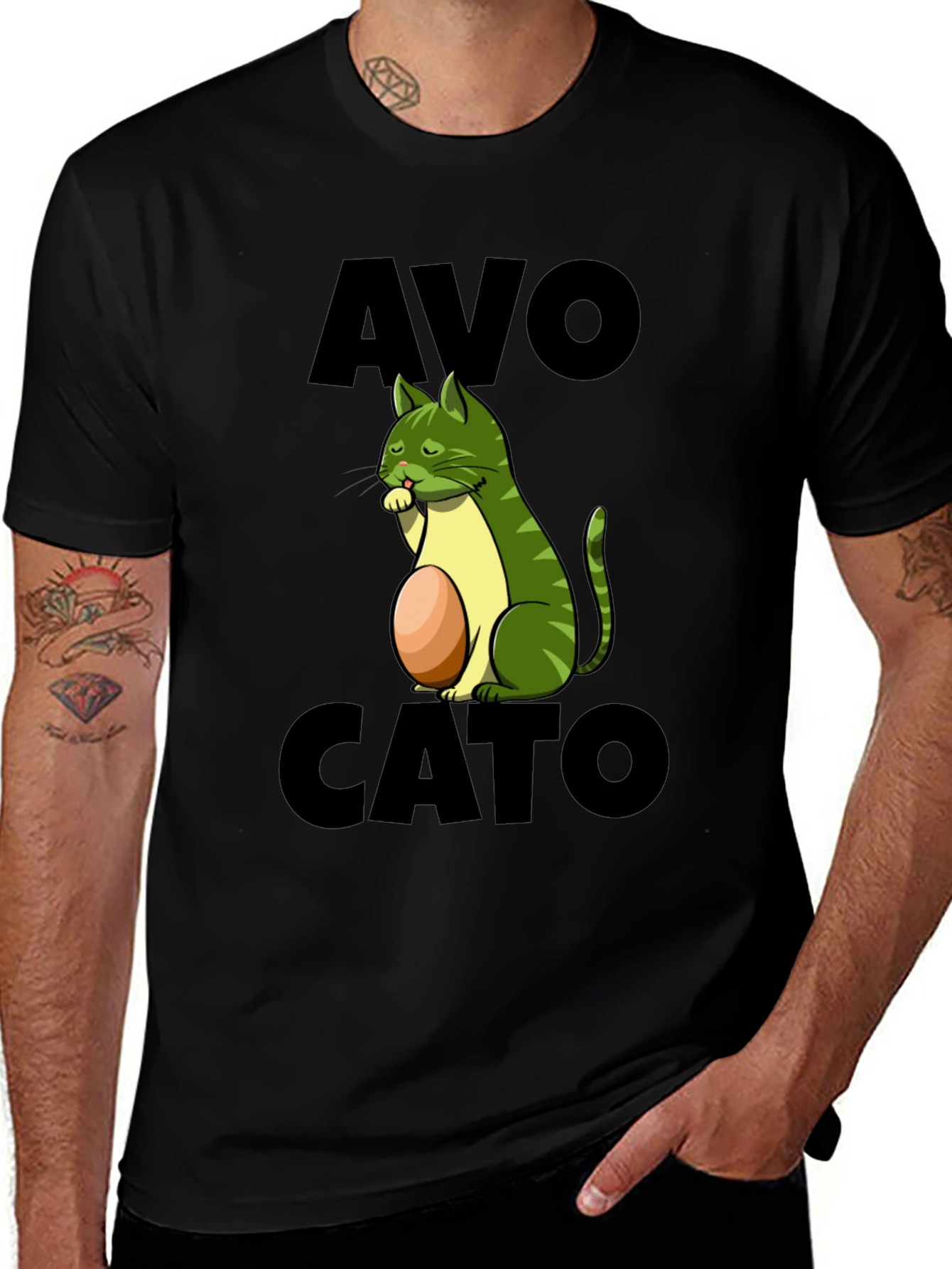 AvoCato Graphic T-Shirt - Cute Avocado Cat Tee
