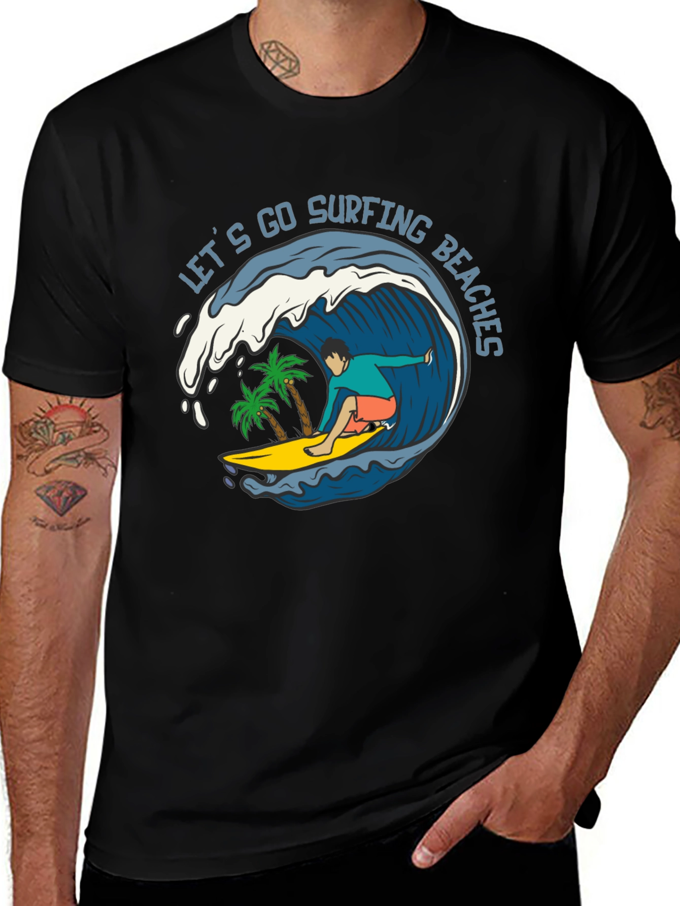Variant 5 of Surfing Beaches Graphic T-Shirt