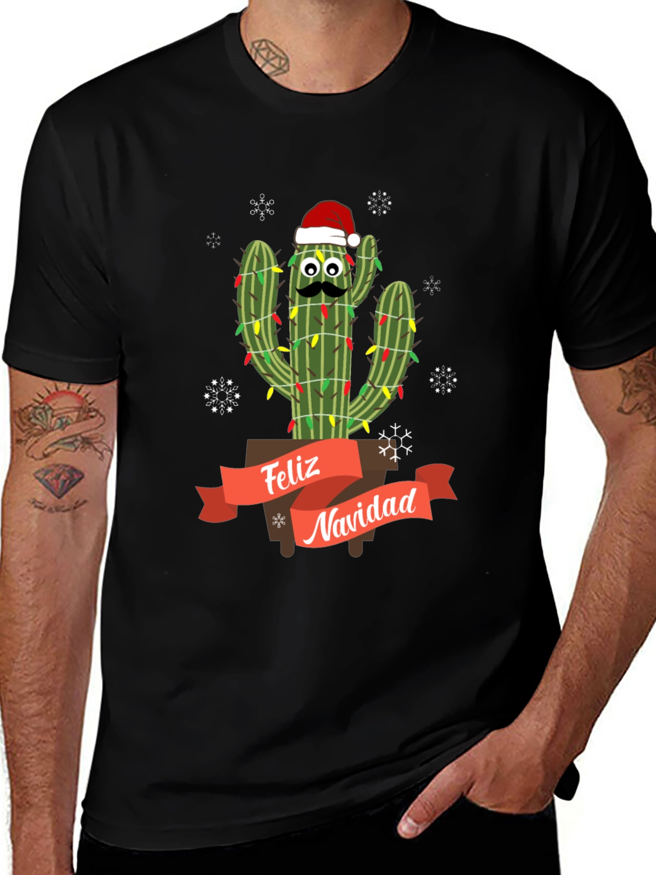Feliz Navidad Cactus T-Shirt - Holiday Fun