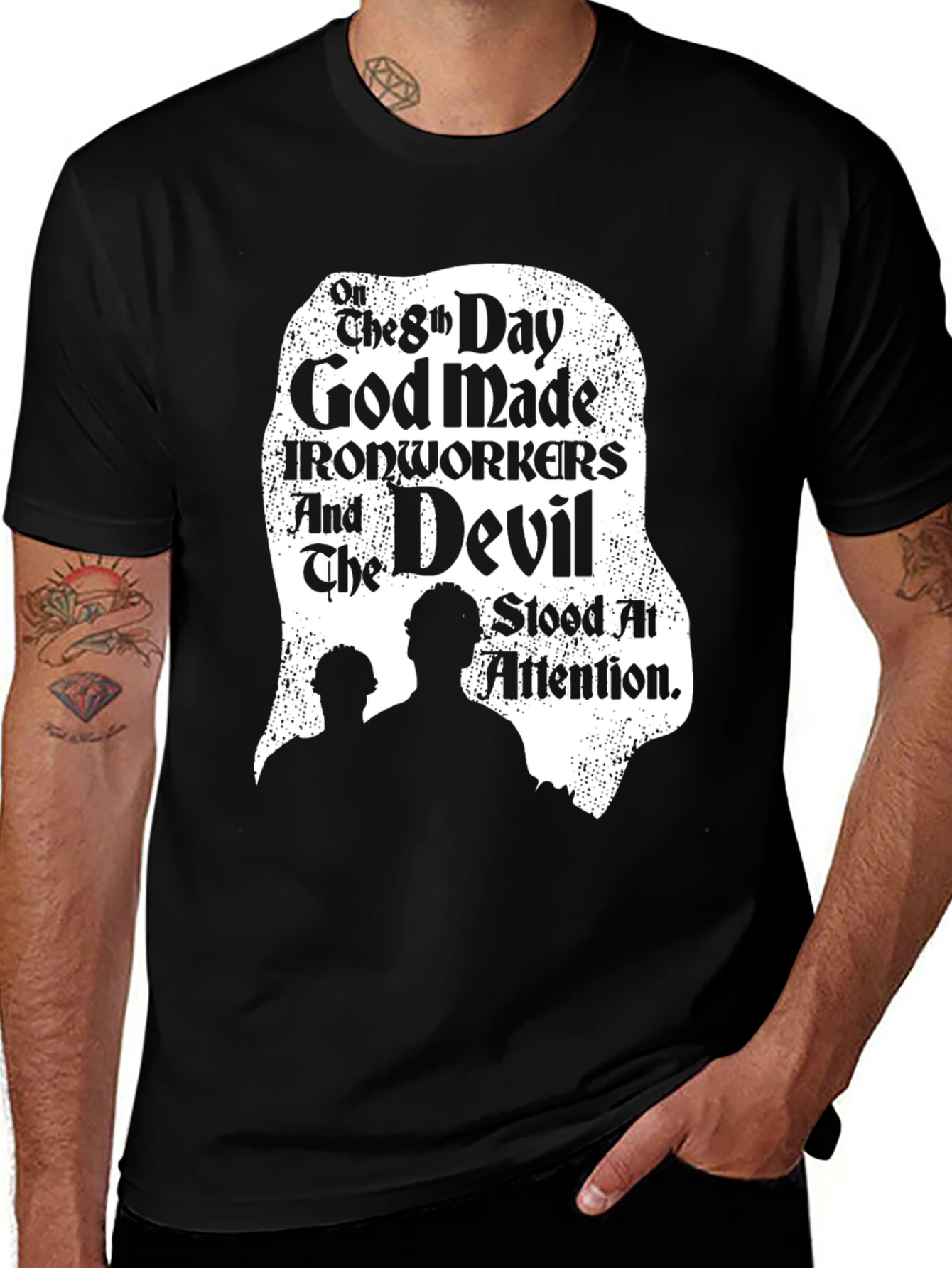 Variant 13 of Ironworkers & Devil Black T-Shirt