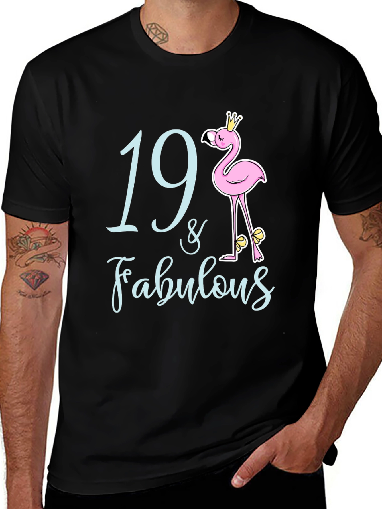 Variant 2 of 19 & Fabulous Flamingo Birthday T-Shirt