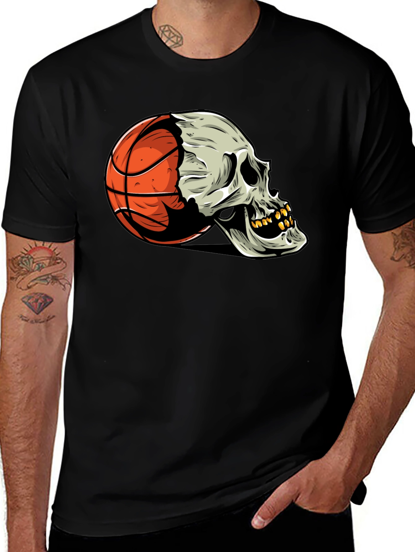 Variant 21 of Basketball Skull Graphic Tee - Unique Streetwear