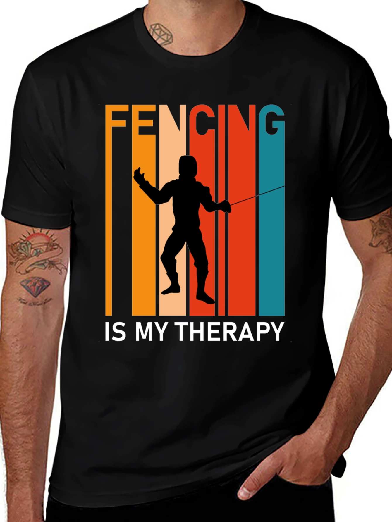 Variant 14 of Fencing Is My Therapy Graphic Tee