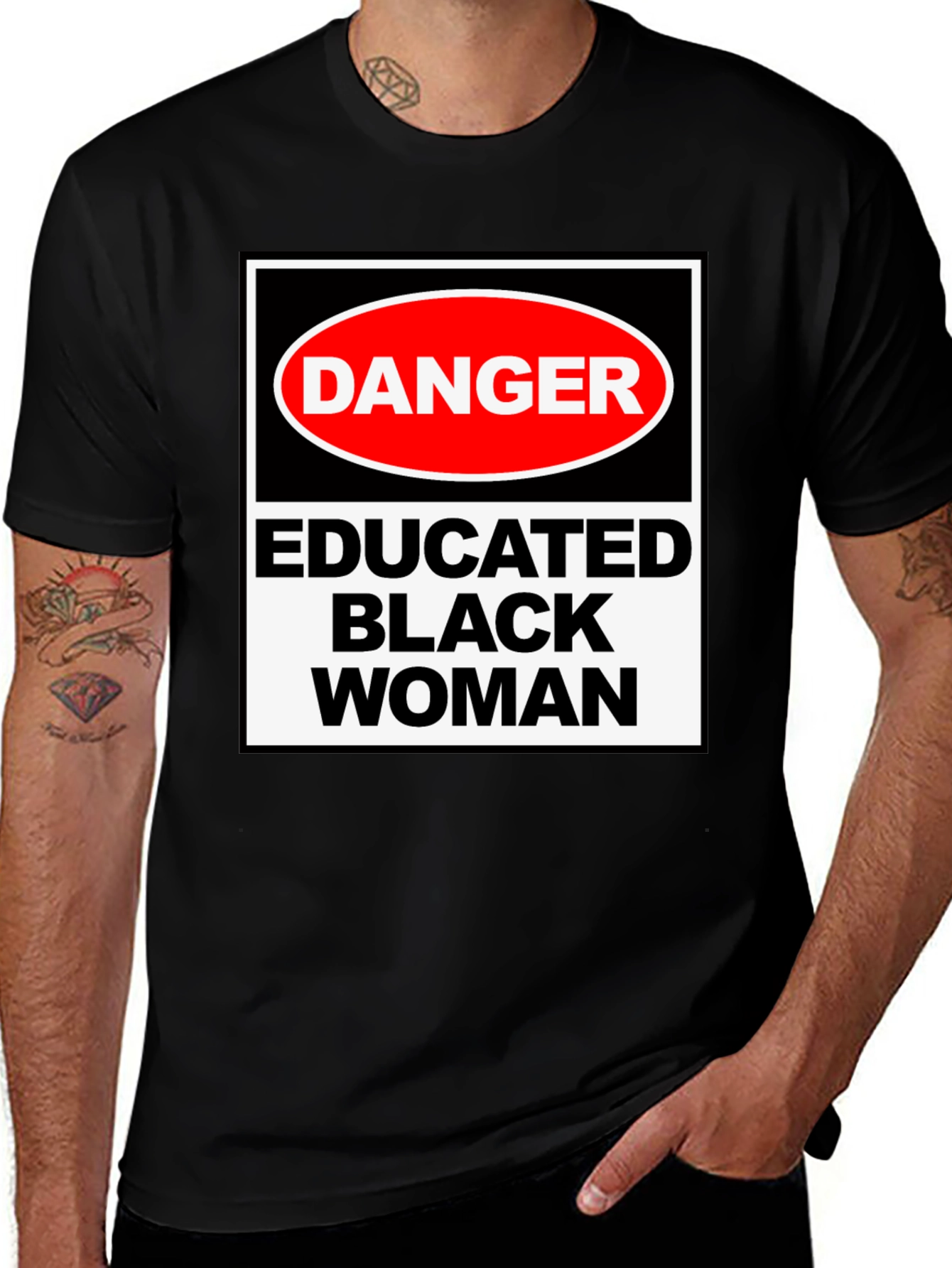 Variant 15 of Danger Educated Black Woman Graphic Tee