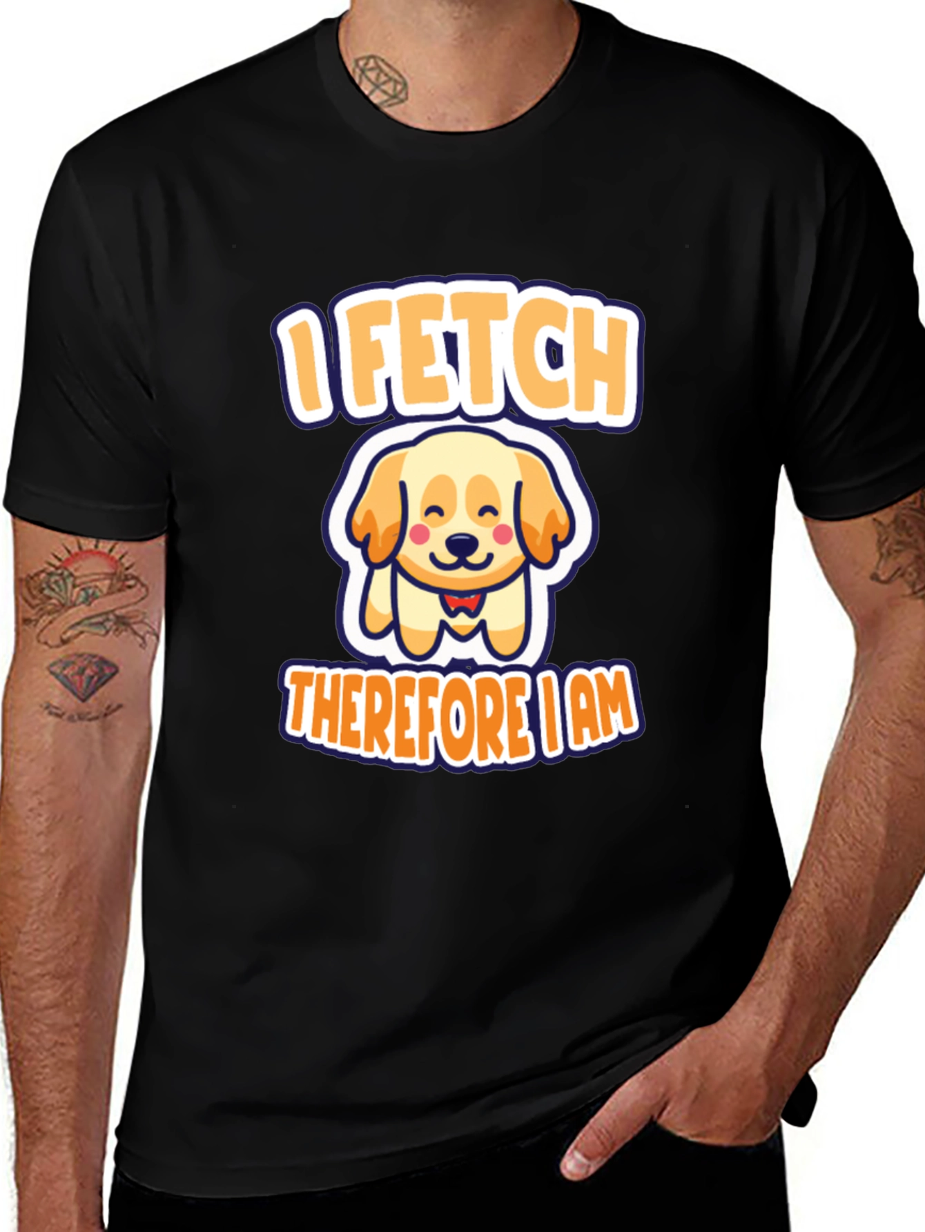 Variant 14 of I Fetch Therefore I Am Dog T-Shirt