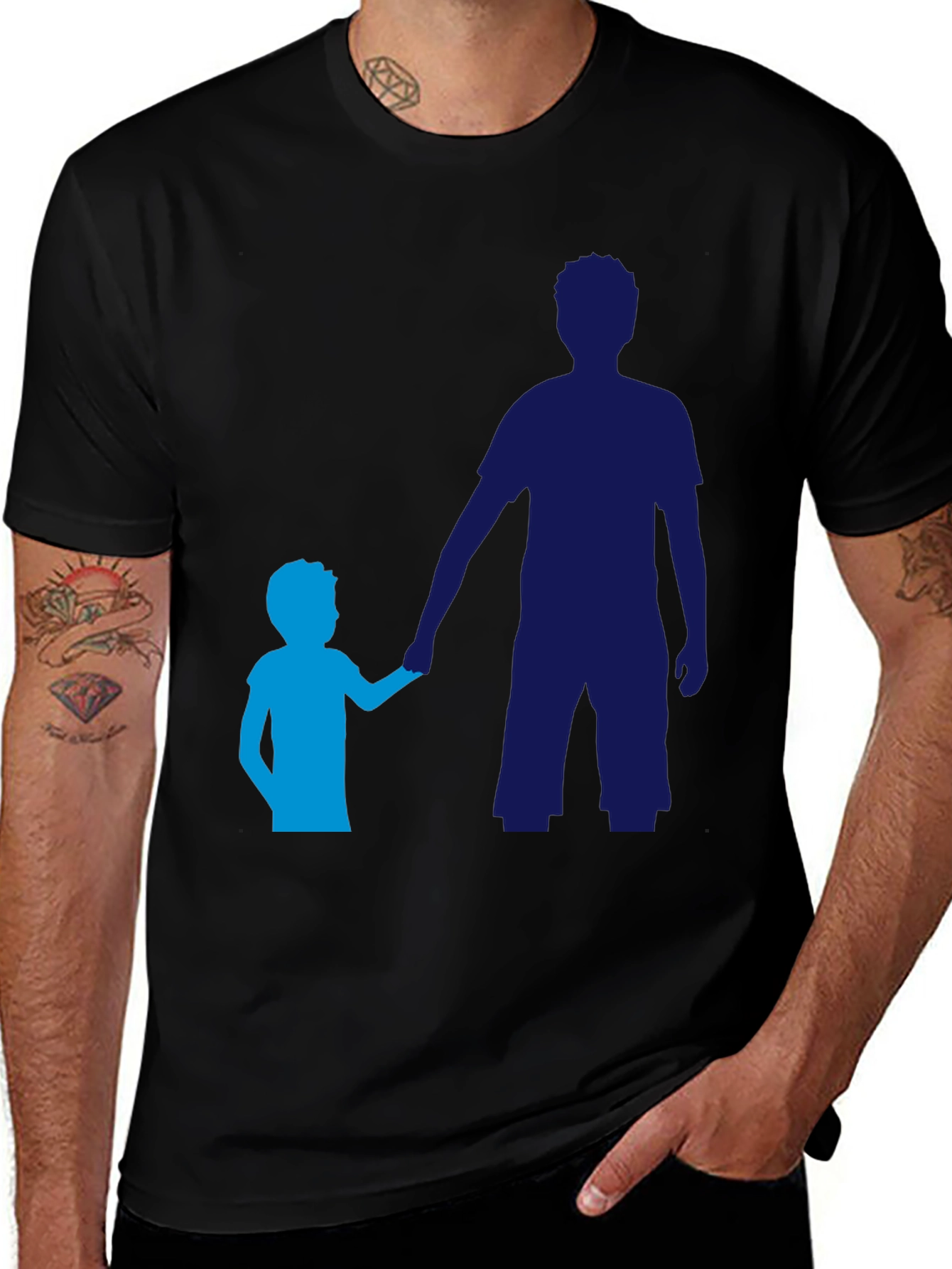 Father and Son Silhouette Graphic Tee