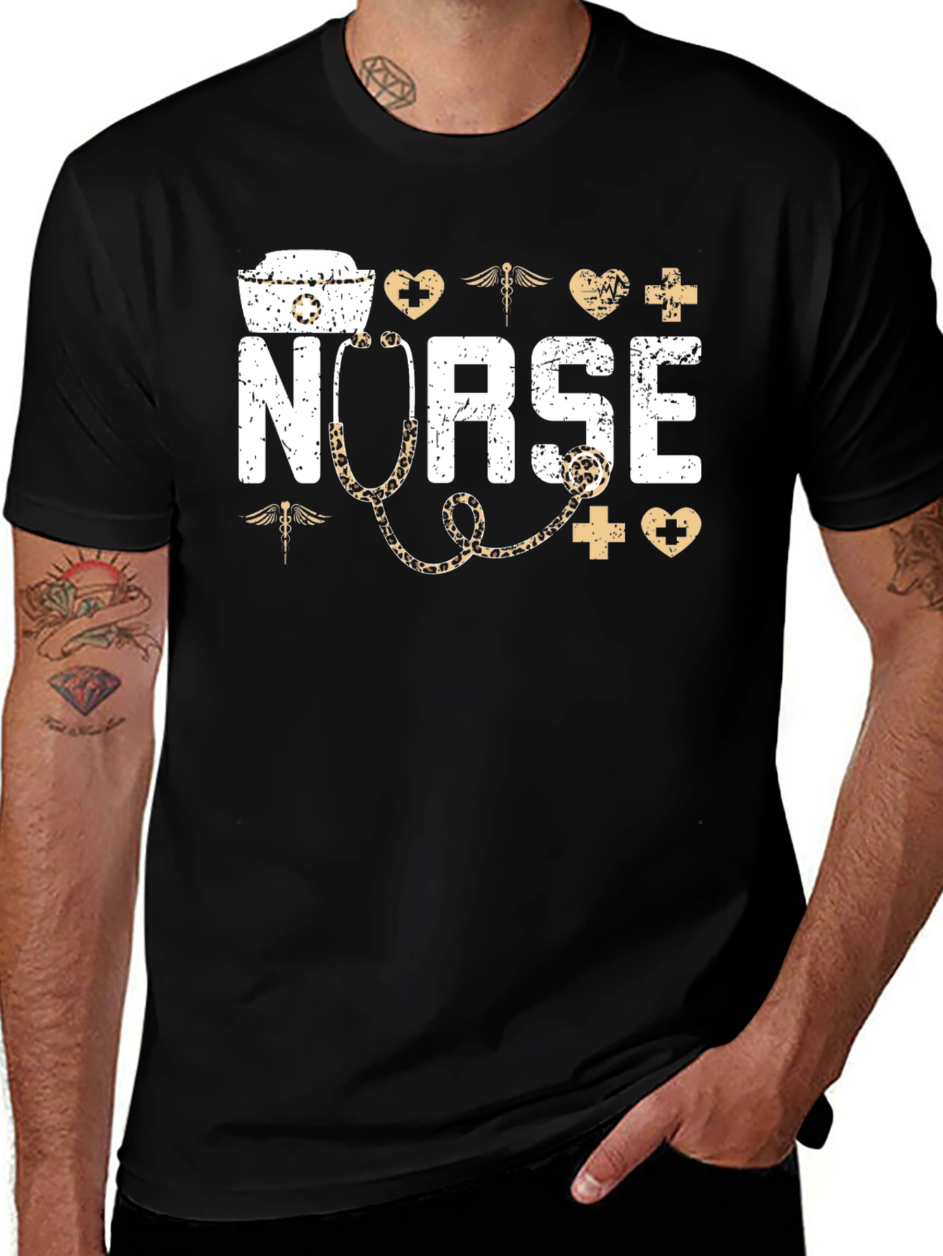 Variant 23 of Nurse Graphic T-Shirt - Black