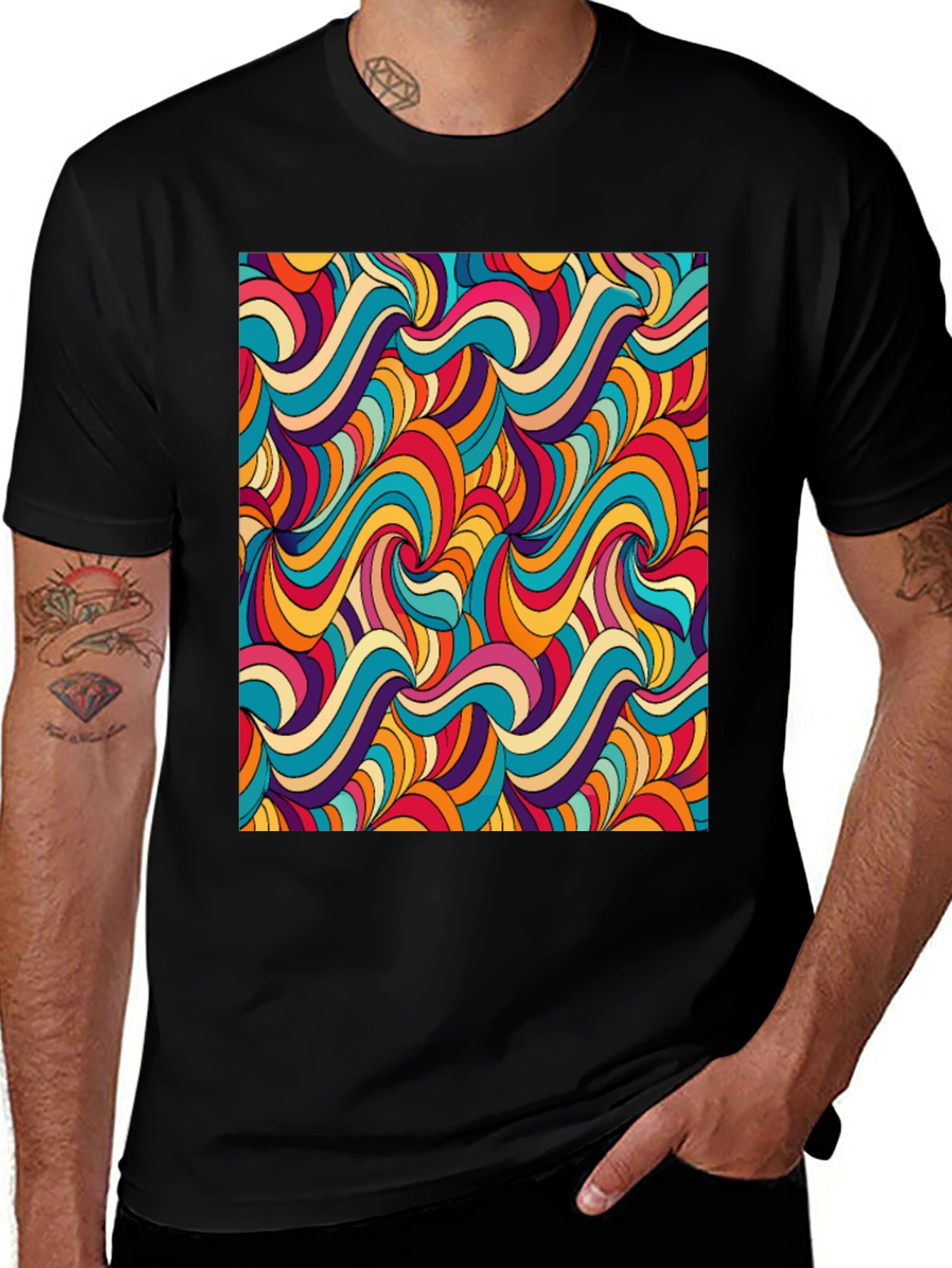 Variant 5 of Groovy Retro Swirl Graphic Tee