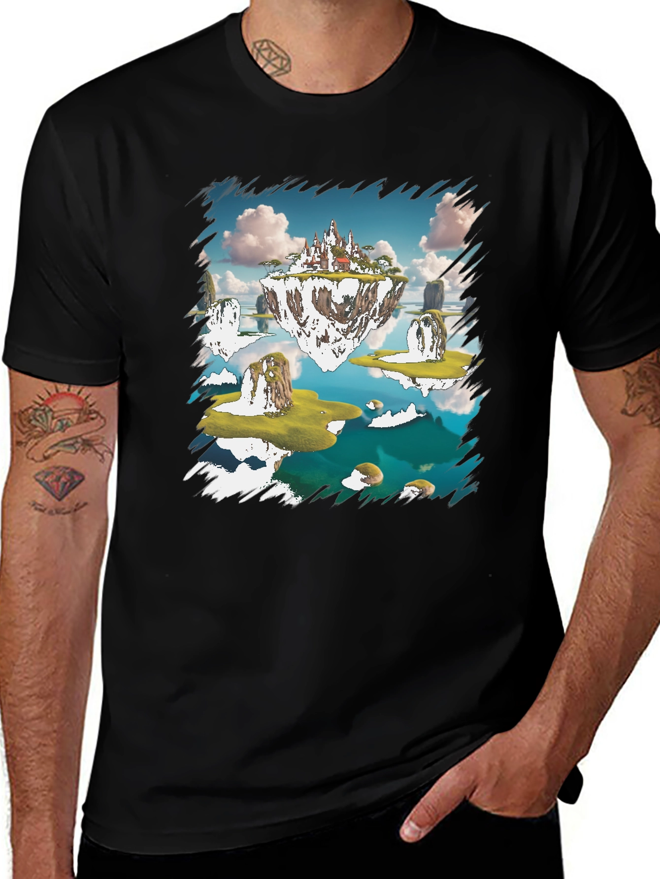 Variant 7 of Fantasy Island Graphic Tee - Black