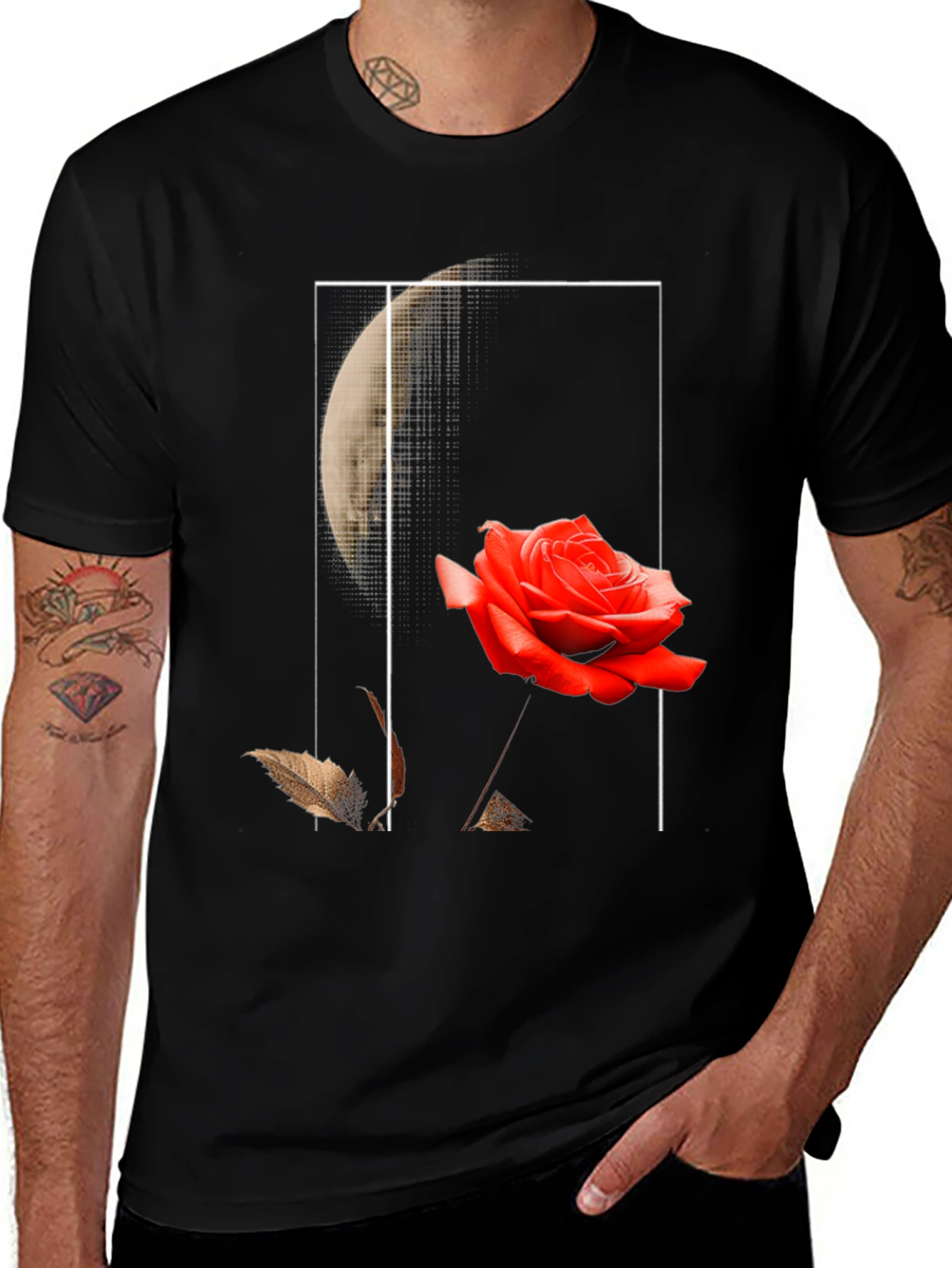 Variant 6 of Rose & Moon Graphic Tee - Stylish Cotton Comfort
