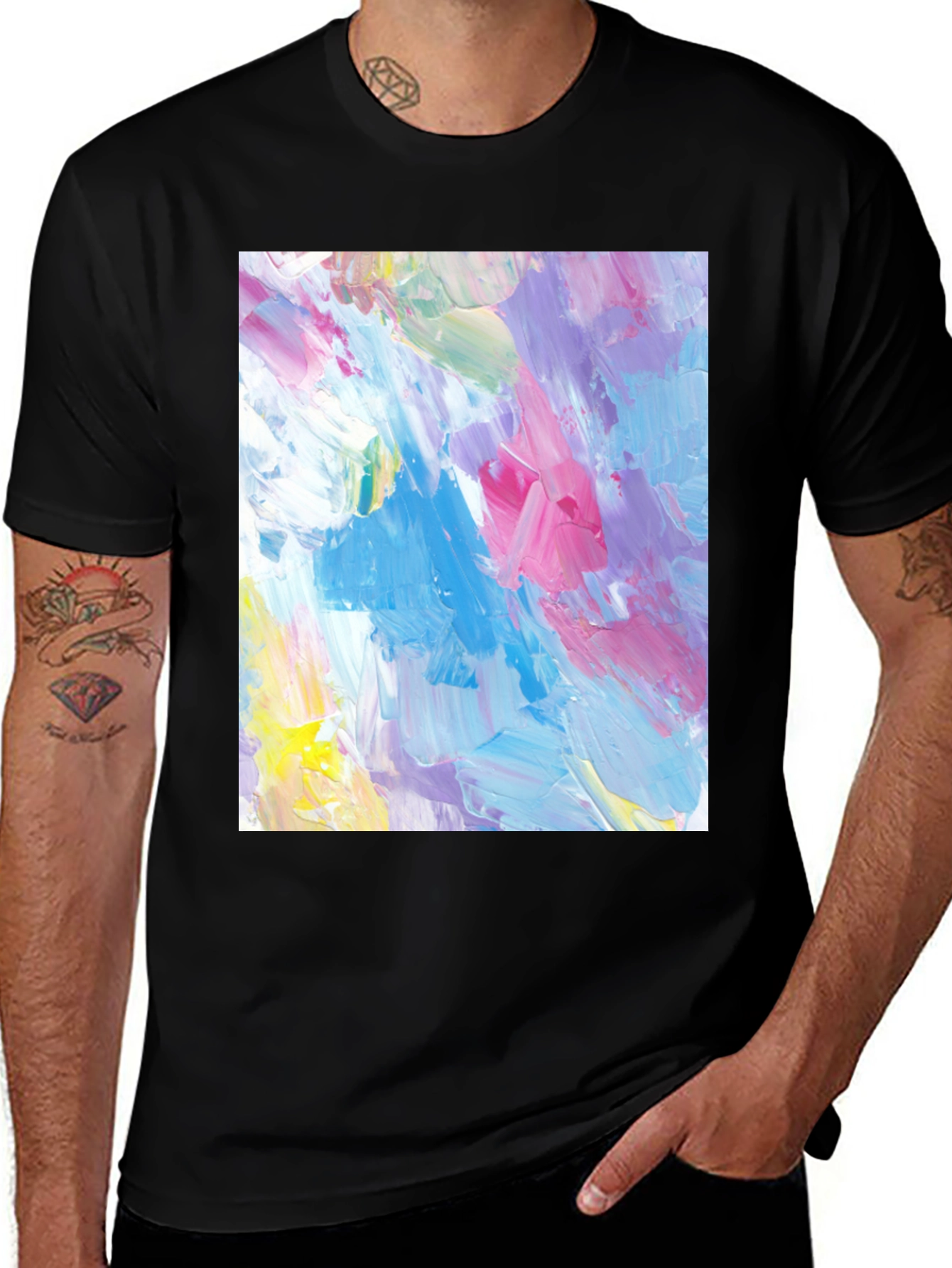 Variant 27 of Abstract Art Tee - Modern Brushstroke Design