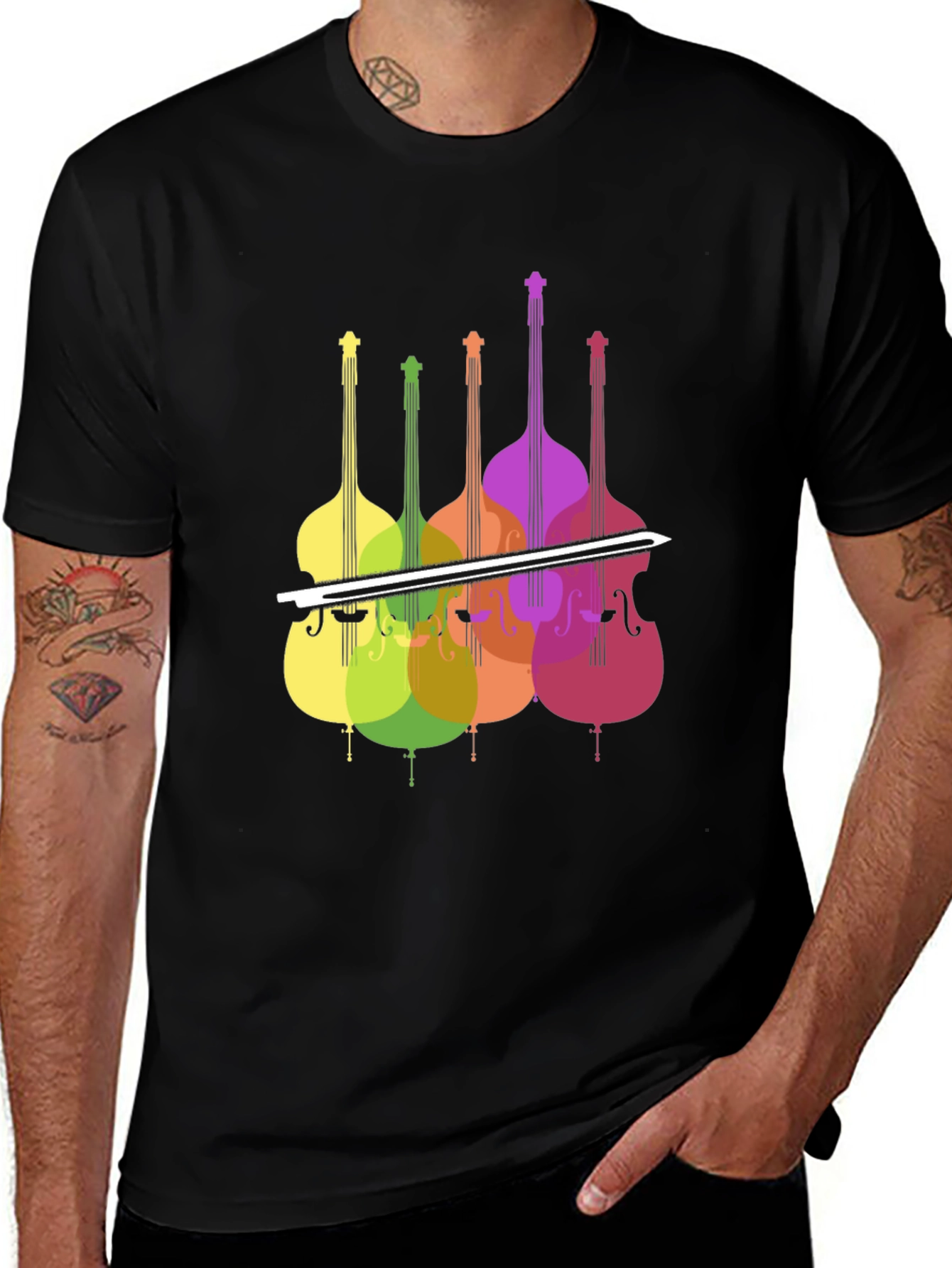 Variant 21 of Colorful Bass Viol T-Shirt