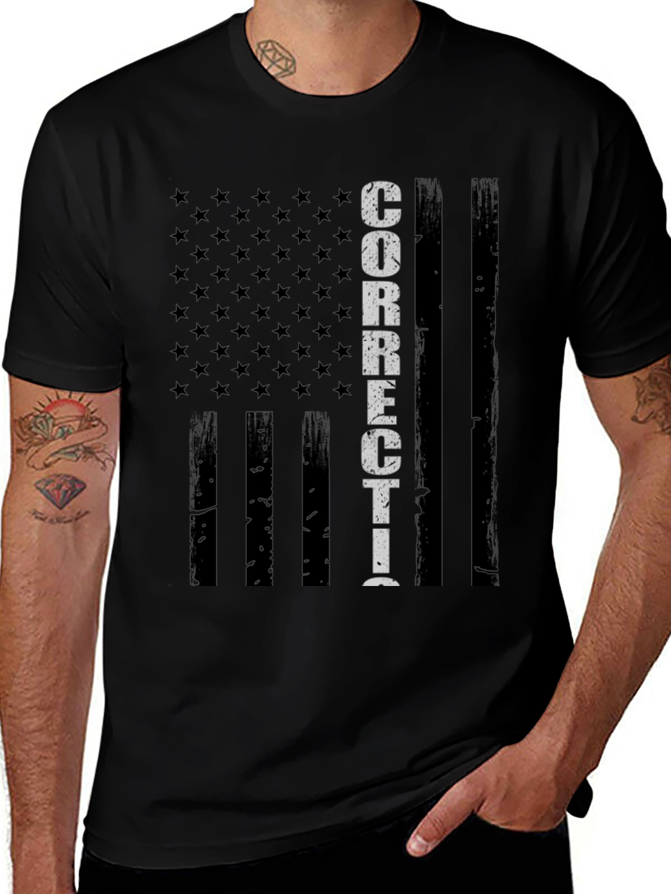 Corrections Officer American Flag T-Shirt