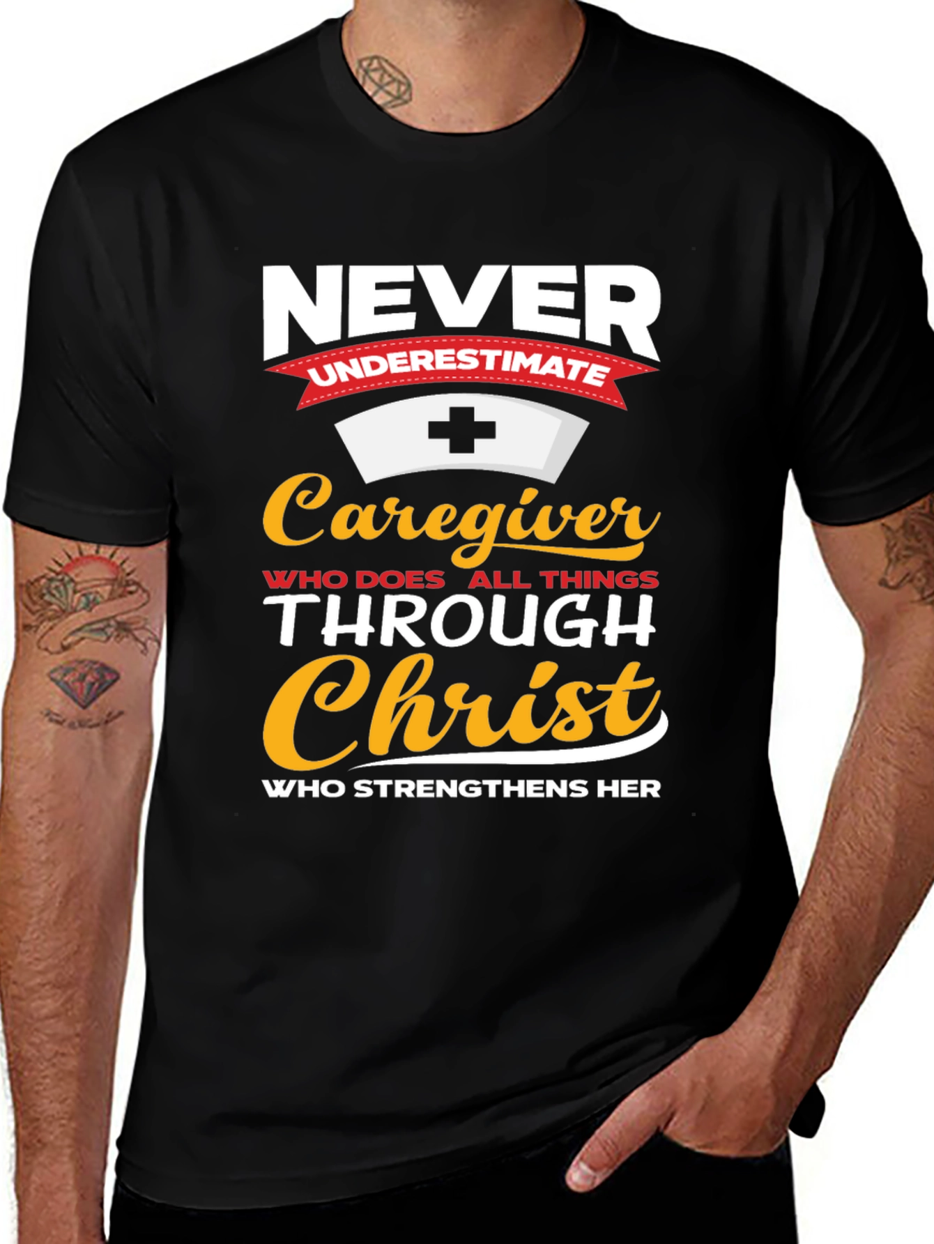 Caregiver Through Christ Graphic T-Shirt
