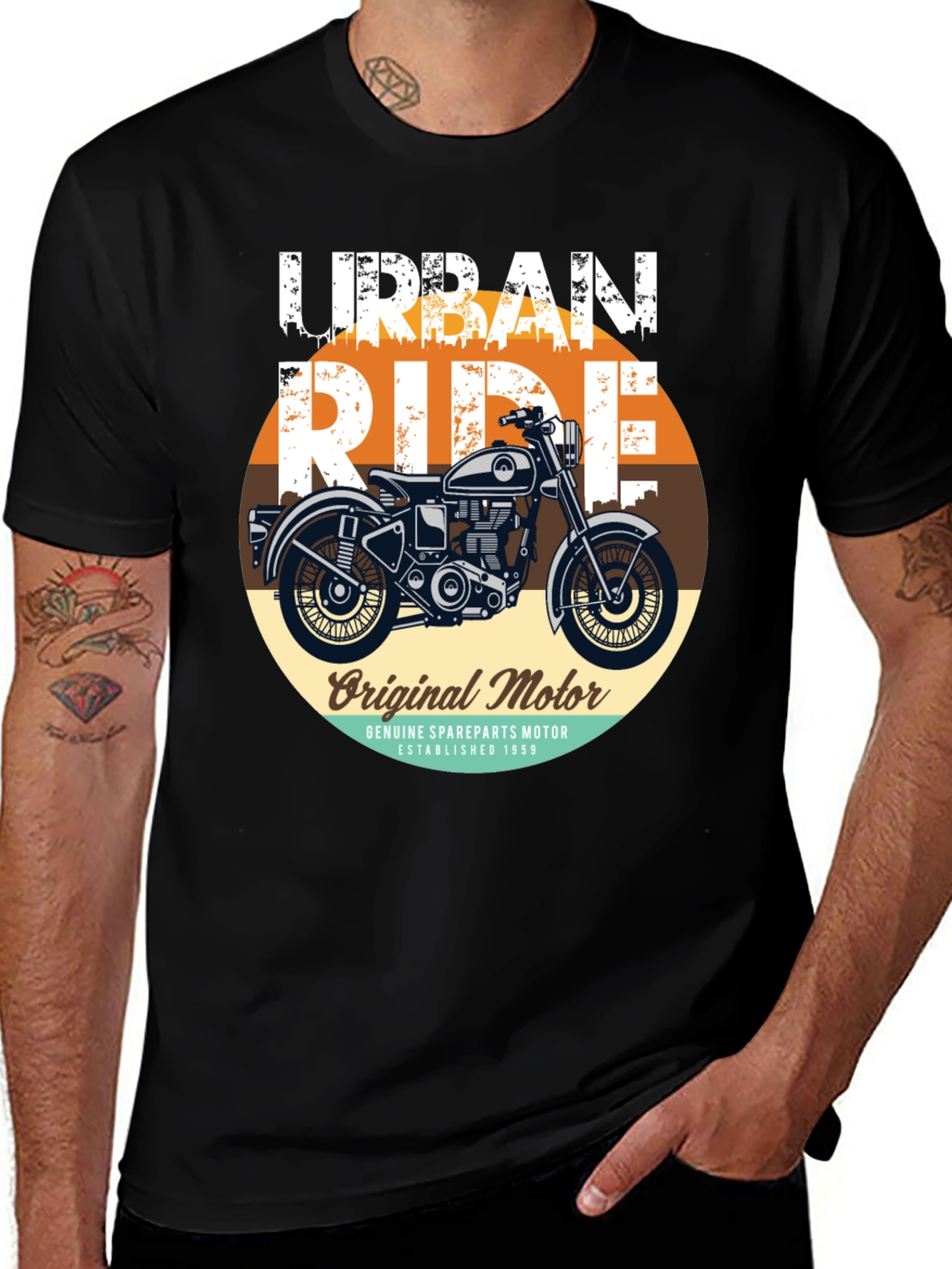 Variant 18 of Urban Ride Motorcycle Graphic T-Shirt
