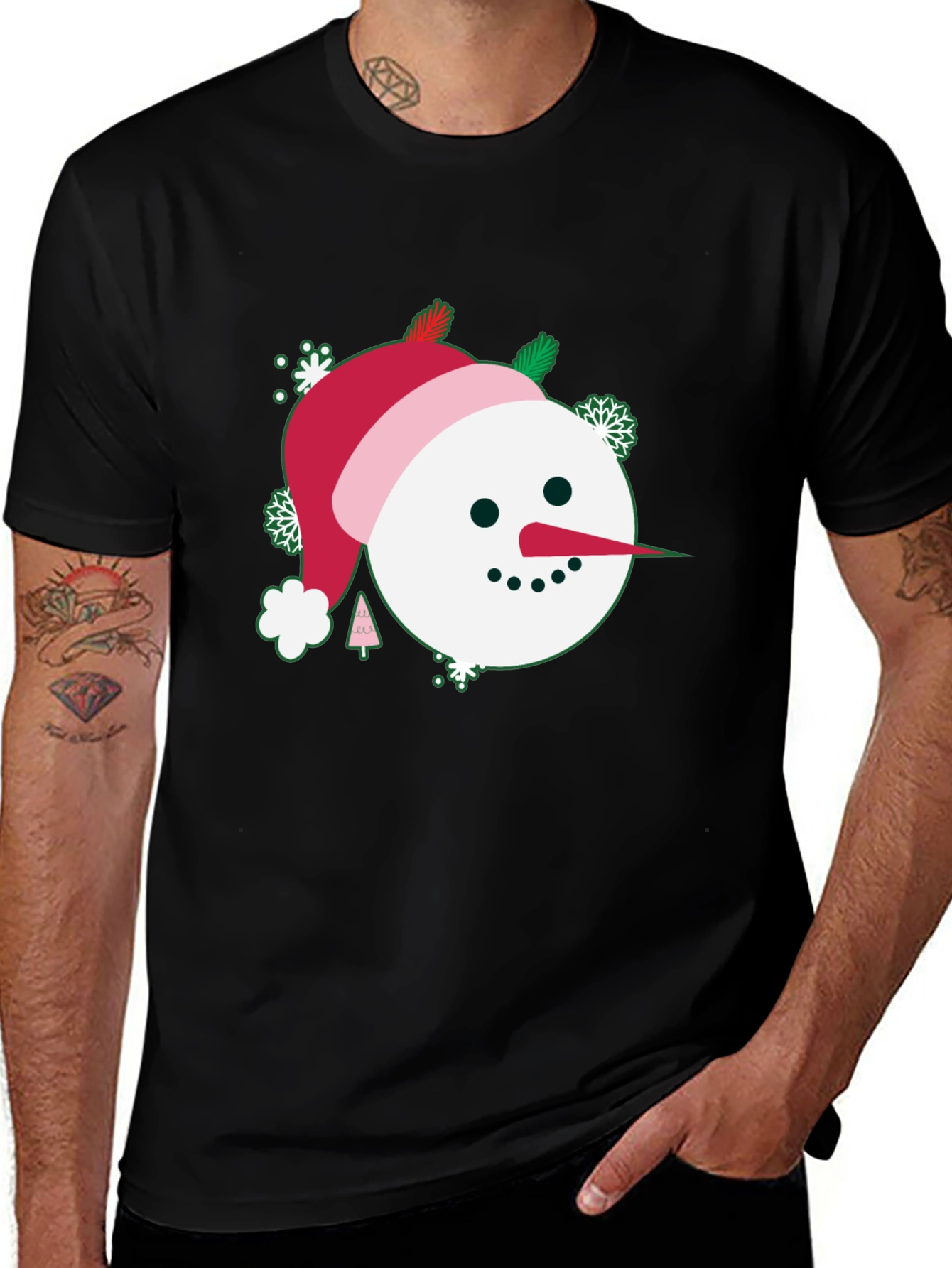 Variant 3 of Festive Snowman Graphic Tee - Holiday Cheer