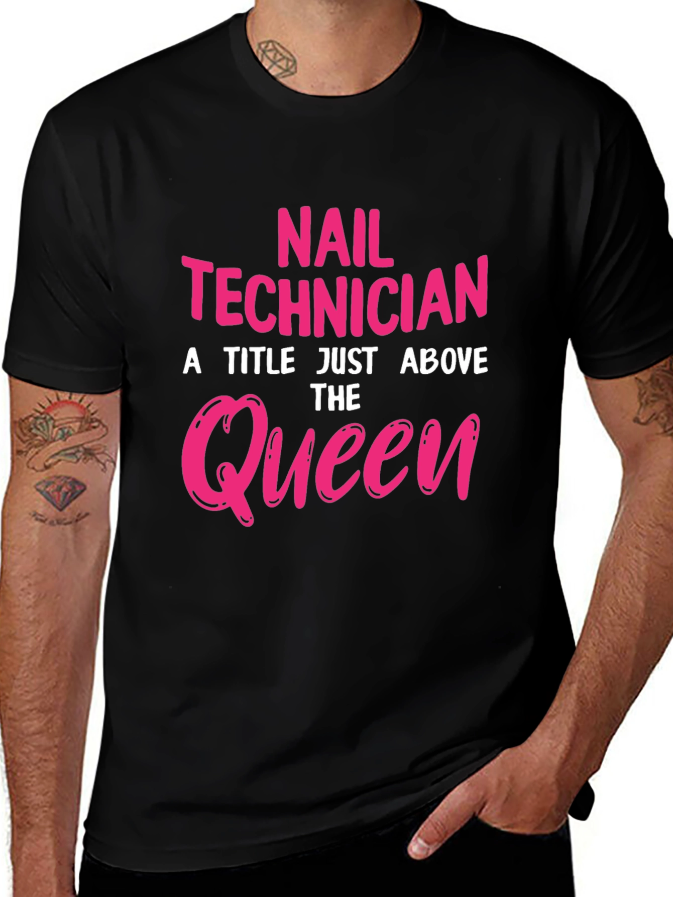 Black Nail Technician Queen Graphic T-Shirt main image