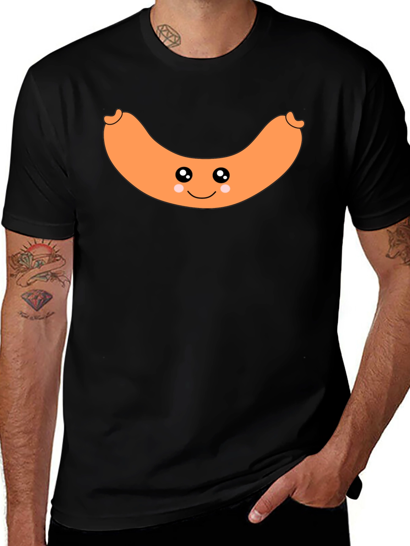 Variant 6 of Kawaii Sausage T-Shirt - Funny Foodie Tee