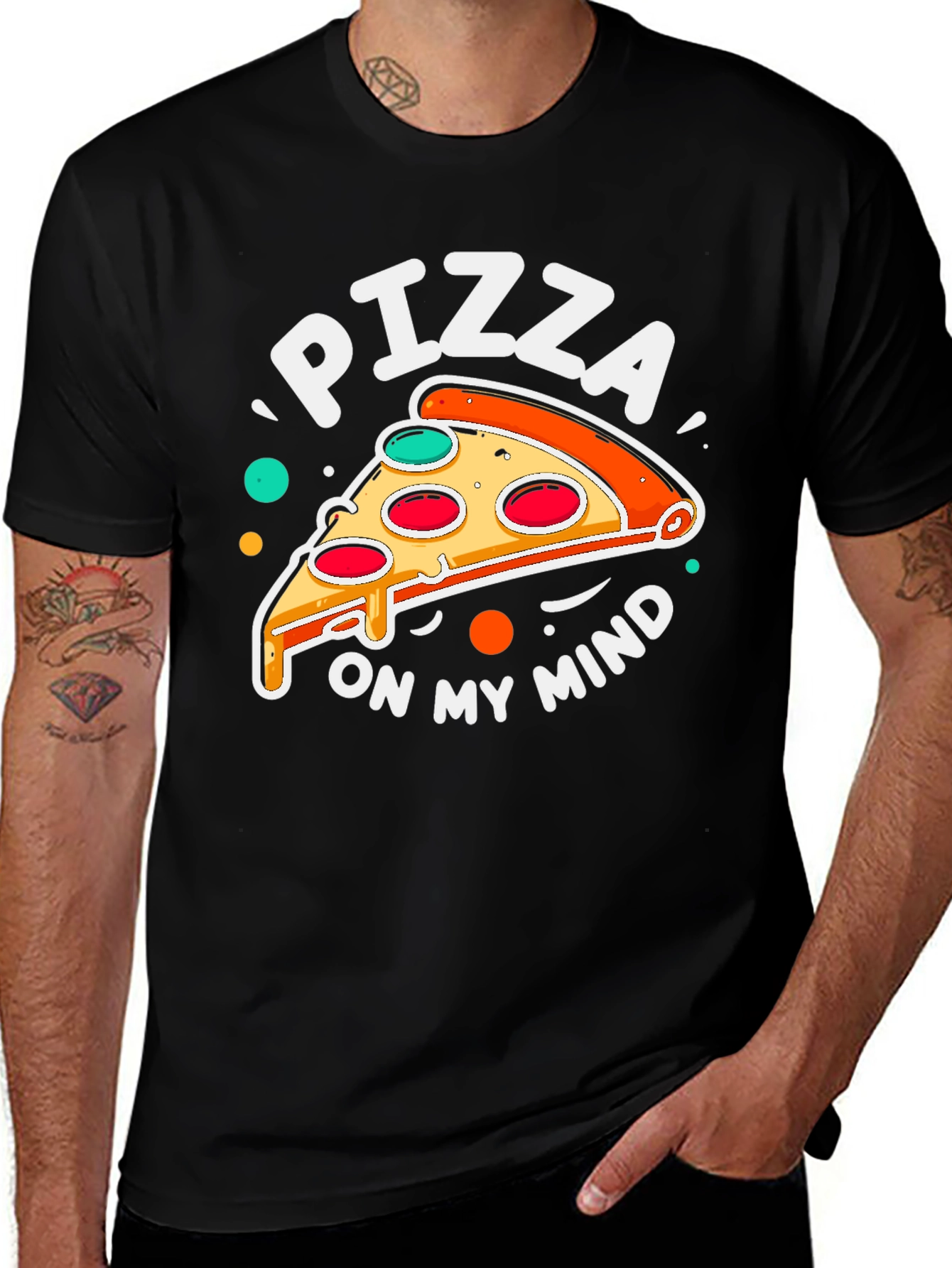 Variant 26 of Pizza On My Mind T-Shirt Funny Food Tee