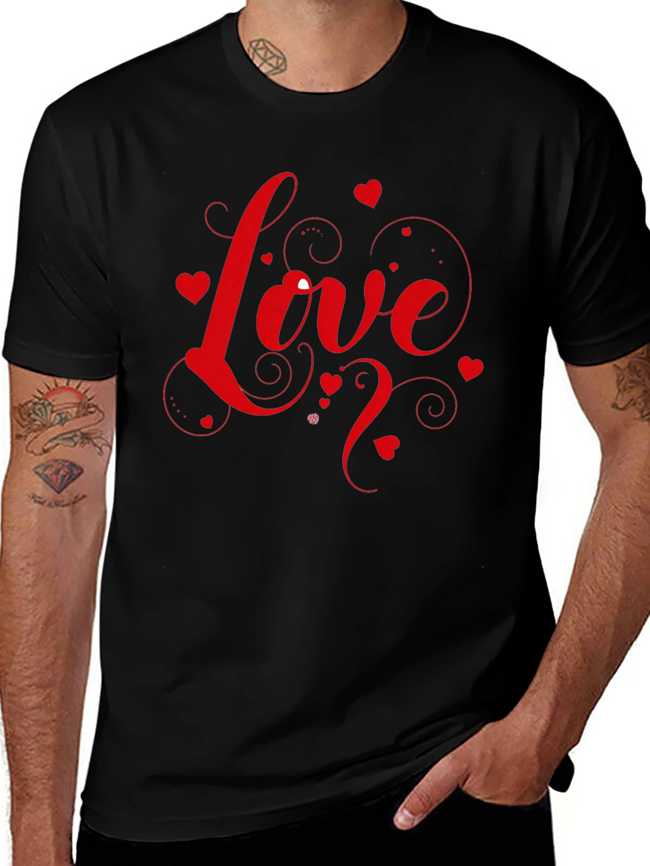 Variant 22 of Love Graphic Black T-Shirt - Valentine's Day