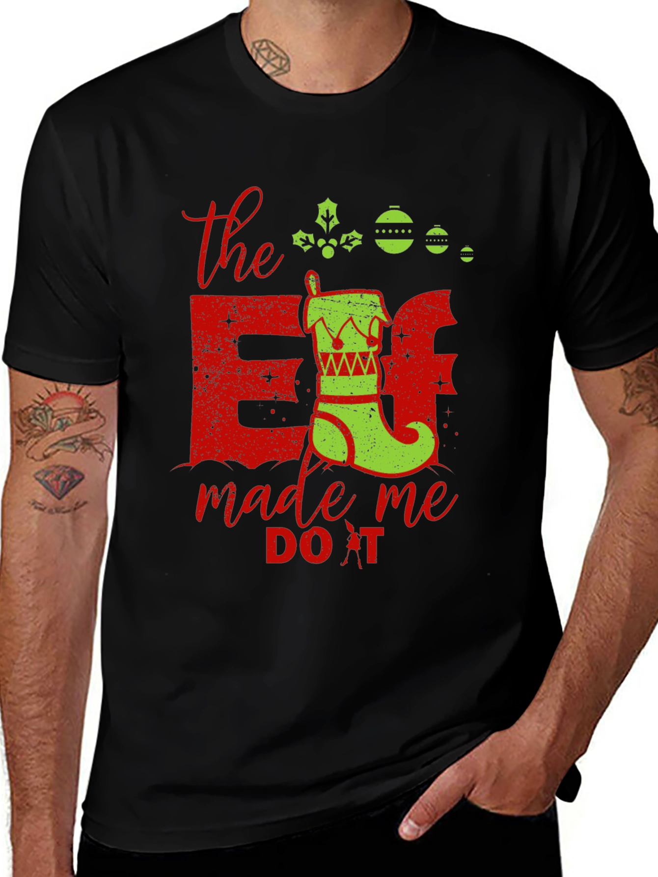 The Elf Made Me Do It Christmas T-Shirt