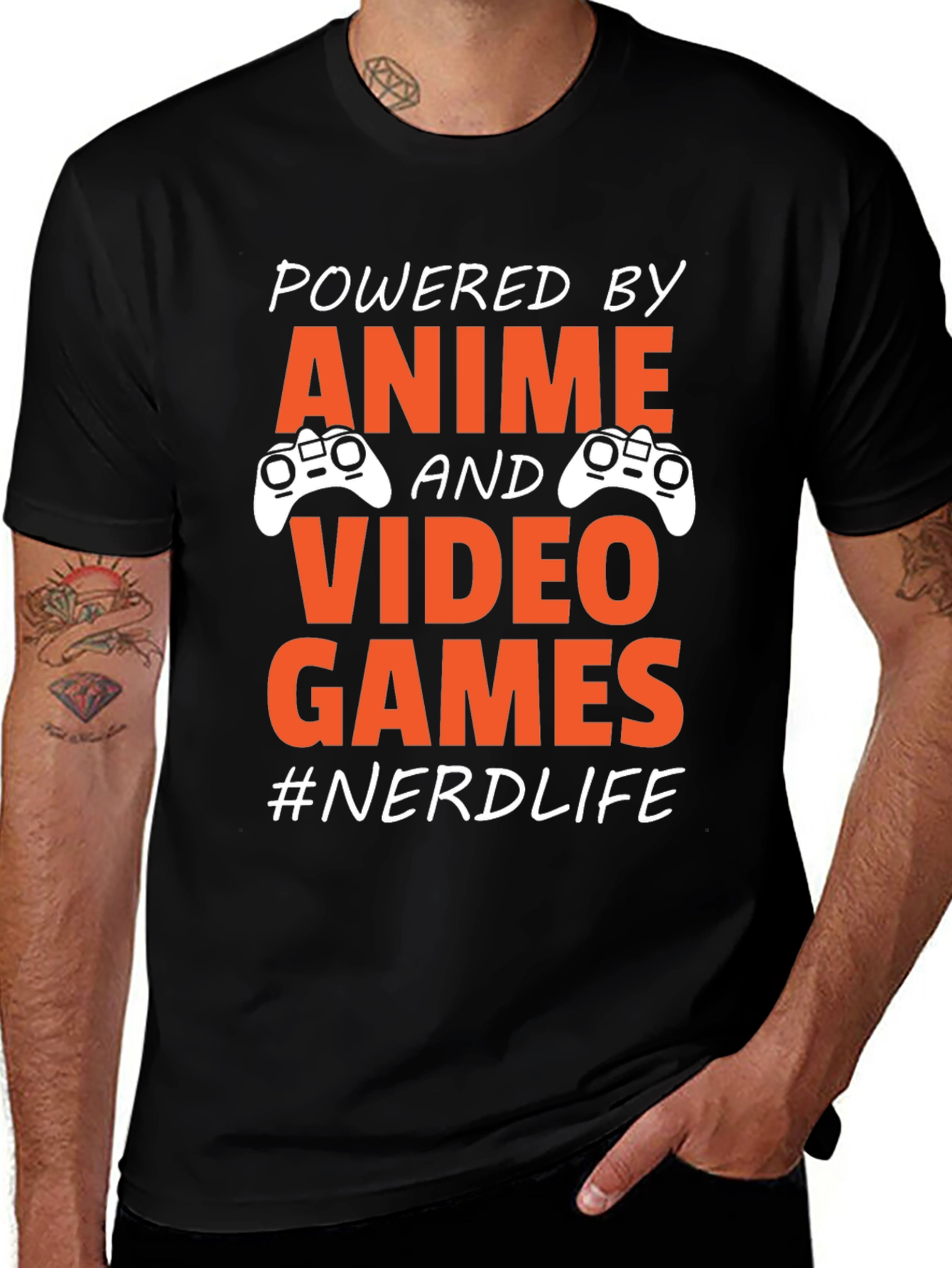 Variant 10 of Powered by Anime Video Games #NERDLIFE T-Shirt