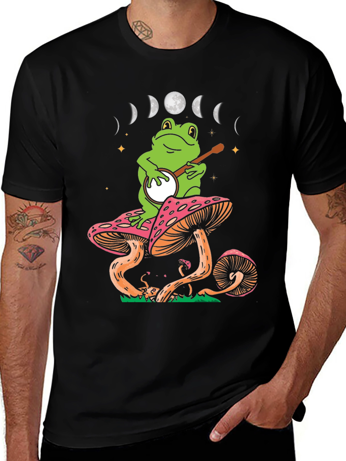 Variant 18 of Frog Banjo Moon Phase Graphic Tee