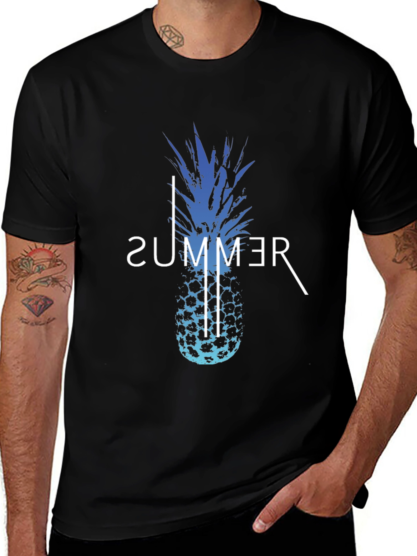 Variant 20 of Summer Pineapple Graphic Print T-Shirt