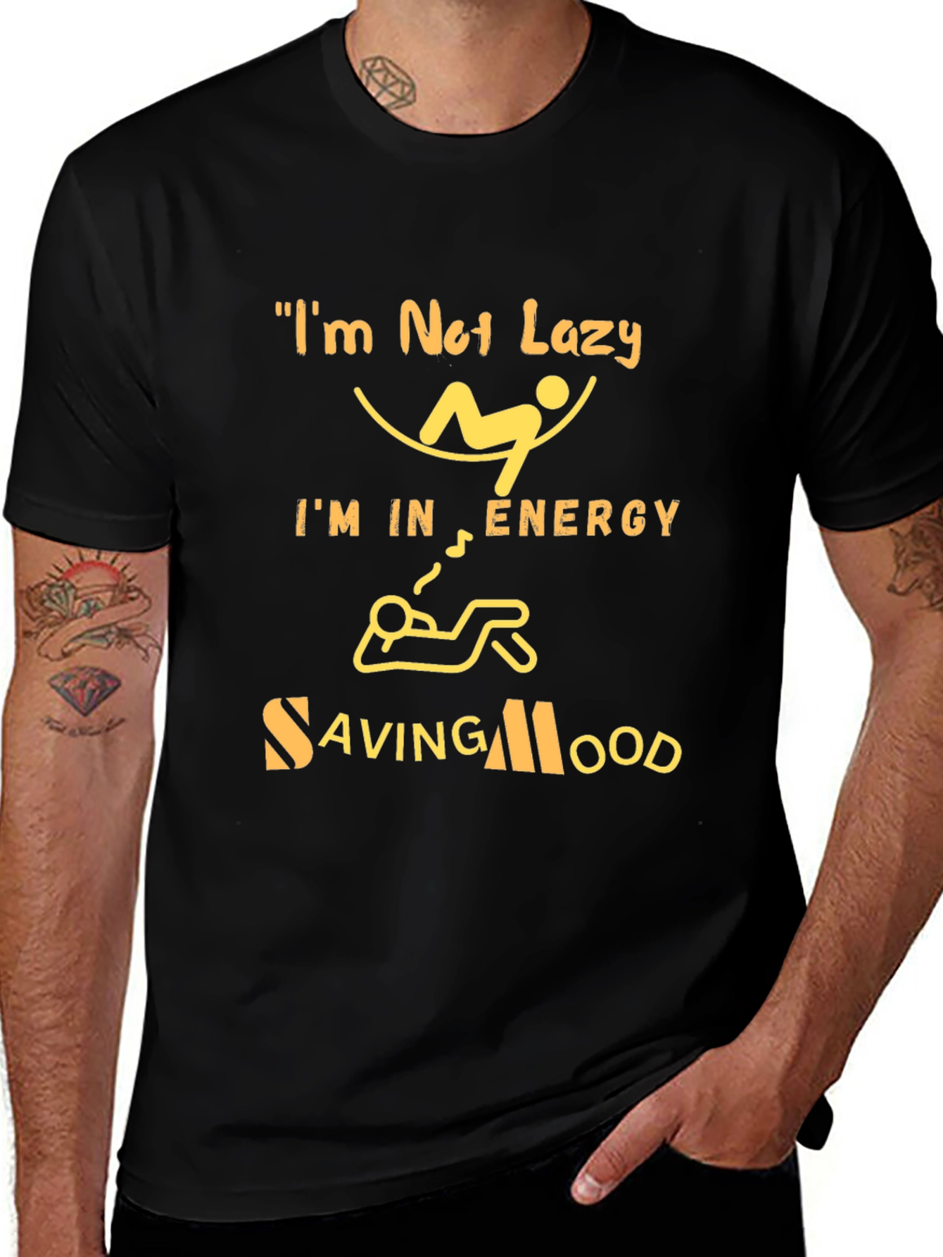 Variant 30 of Energy Saving Mood Graphic Tee - Black