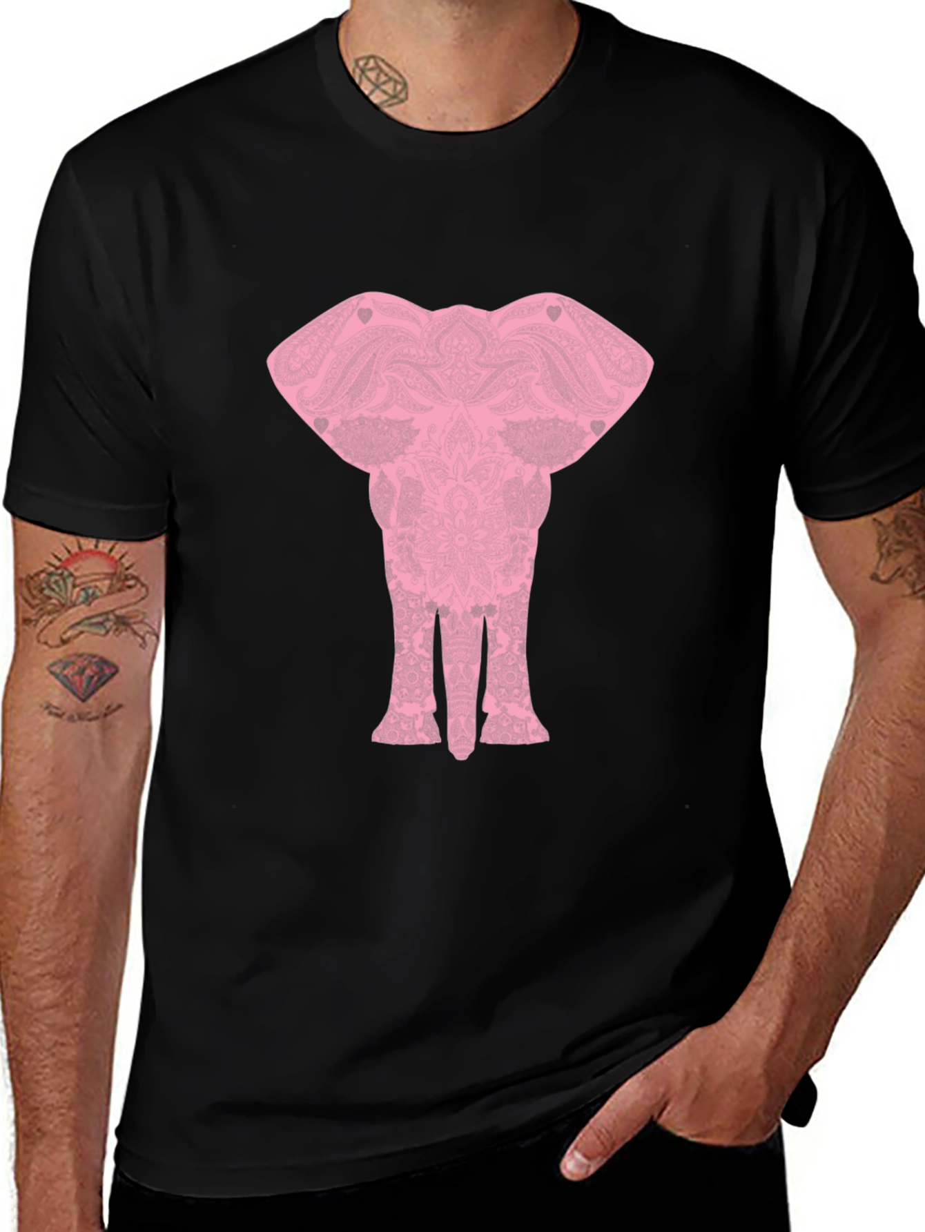 Variant 12 of Elephant Graphic Tee - Stylish Black Cotton T-Shirt