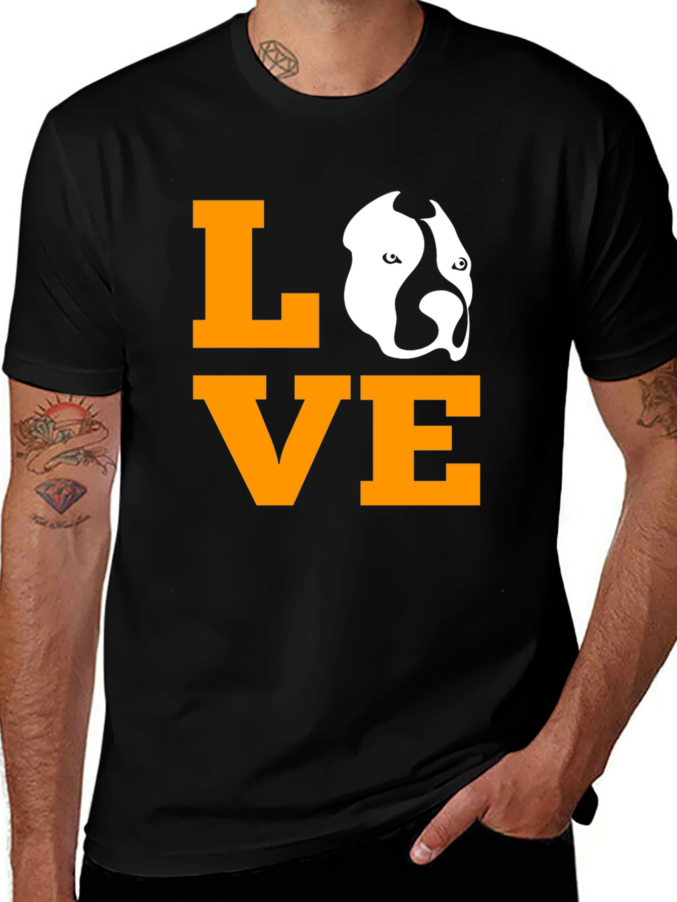 Variant 7 of Love Pitbull Dog Graphic Tee Shirt