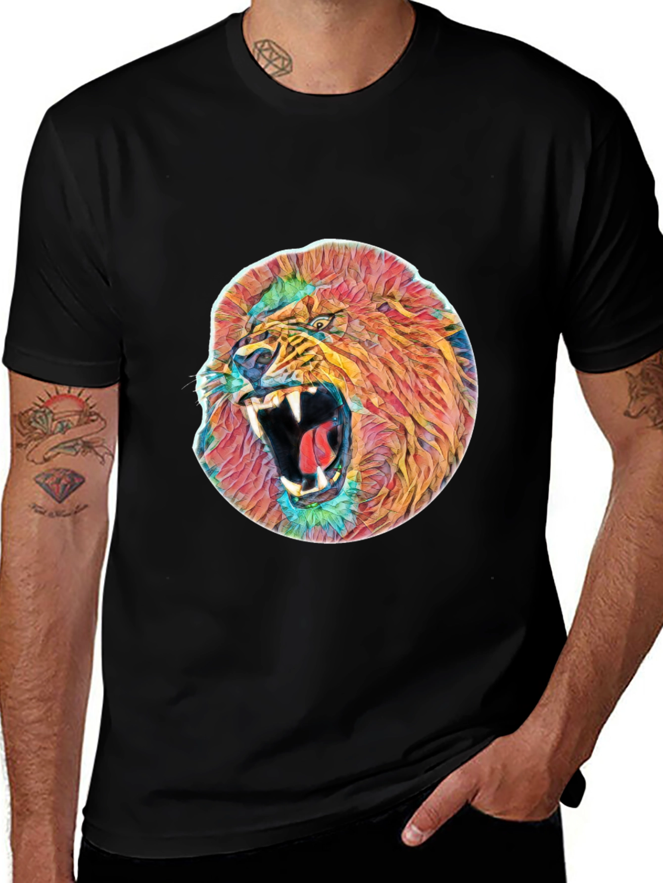 Variant 22 of Lion Roar Graphic T-Shirt - Artistic Design