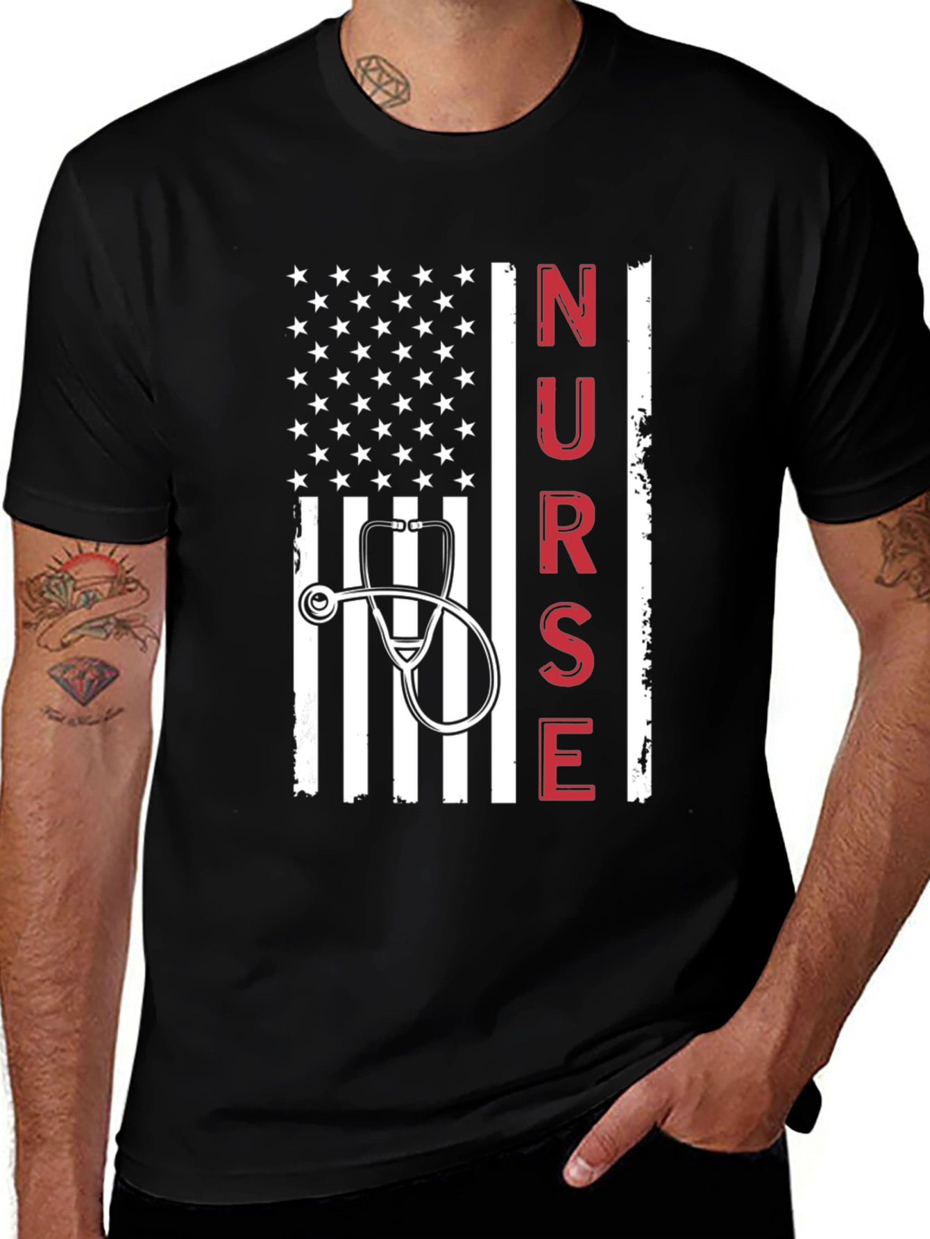 Variant 9 of Nurse American Flag T-Shirt
