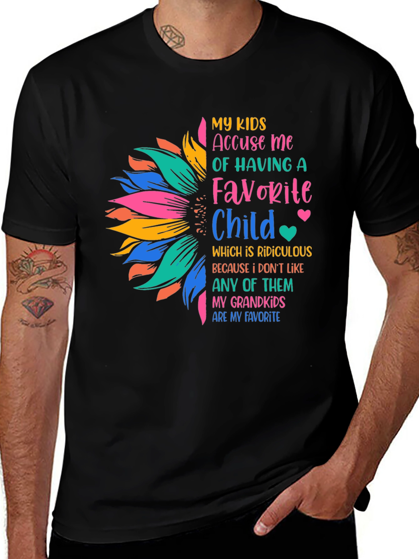 Variant 2 of Humorous Grandparent T-Shirt: Favorite Grandkids Design